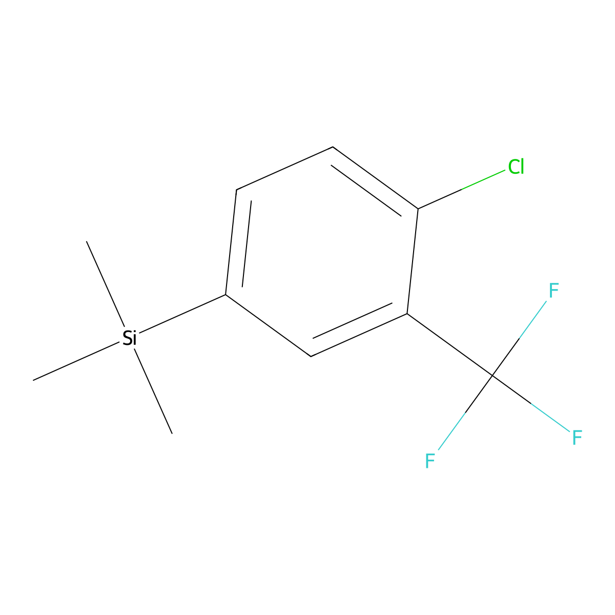 (4-Chloro-3-(trifluoromethyl)phenyl)trimethylsilane molecular structure, CAS 453-54-3