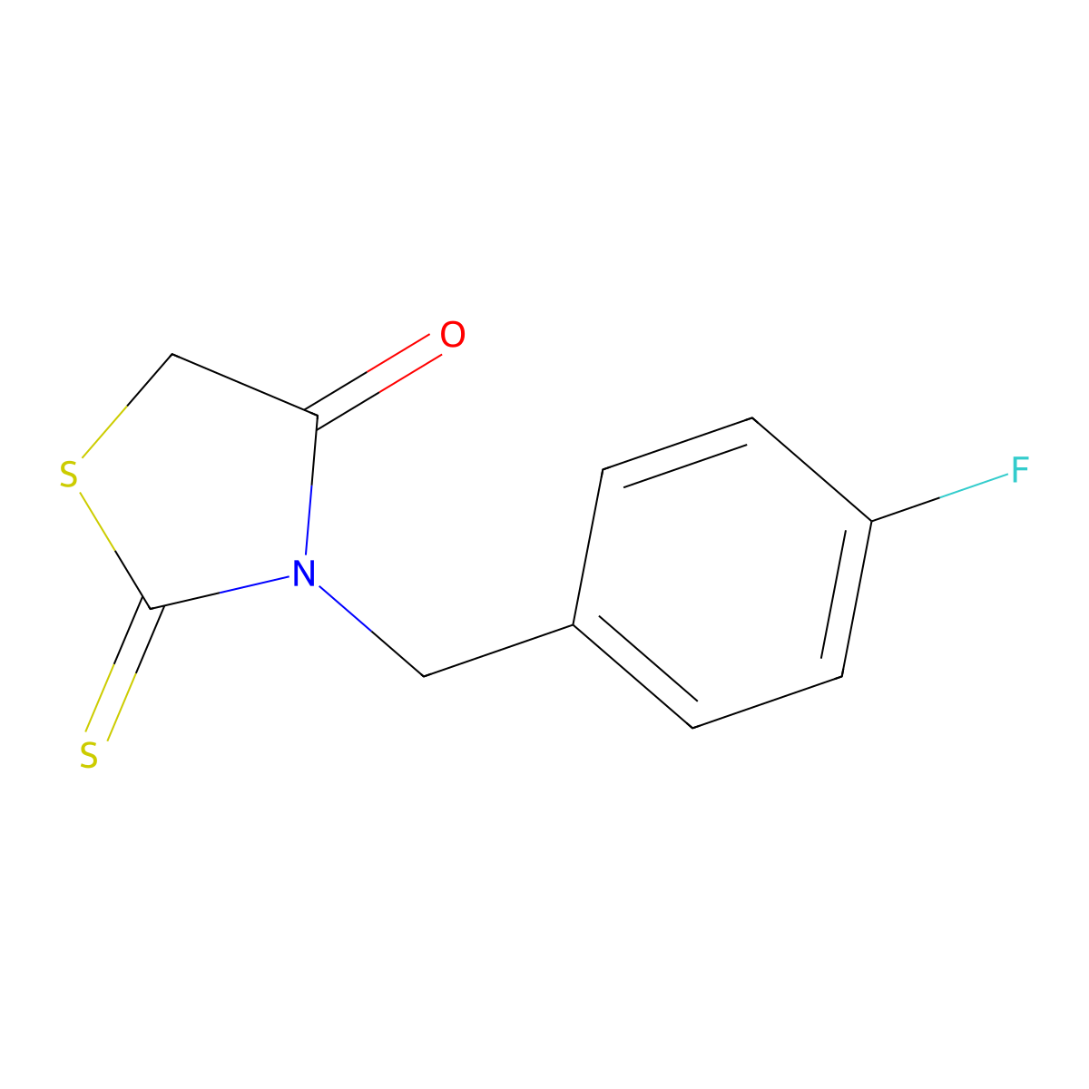 3-(4-Fluorobenzyl)-2-thioxo-1,3-thiazolidin-4-one molecular structure, CAS 453-69-0