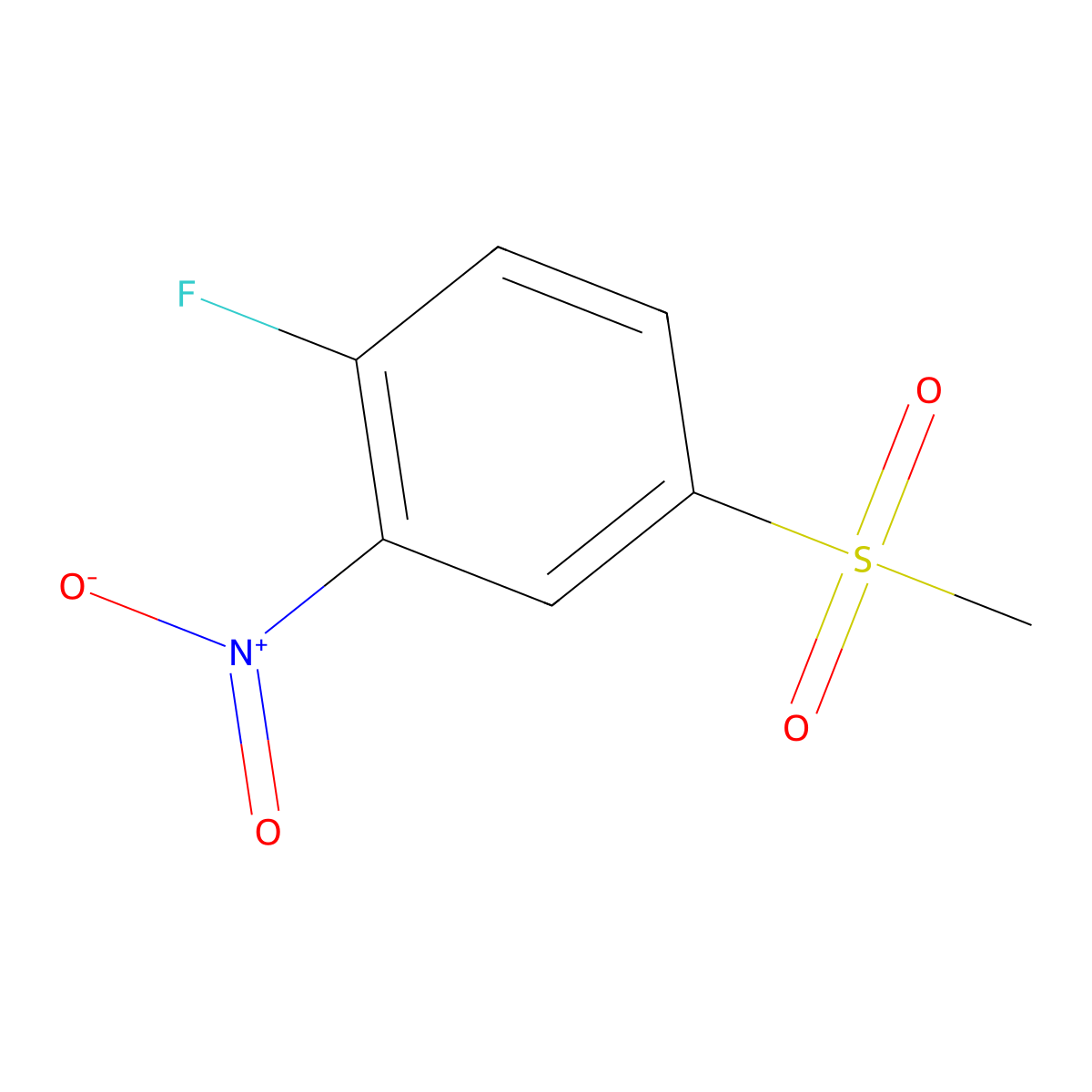 1-Fluoro-4-methanesulfonyl-2-nitrobenzene molecular structure, CAS 453-72-5