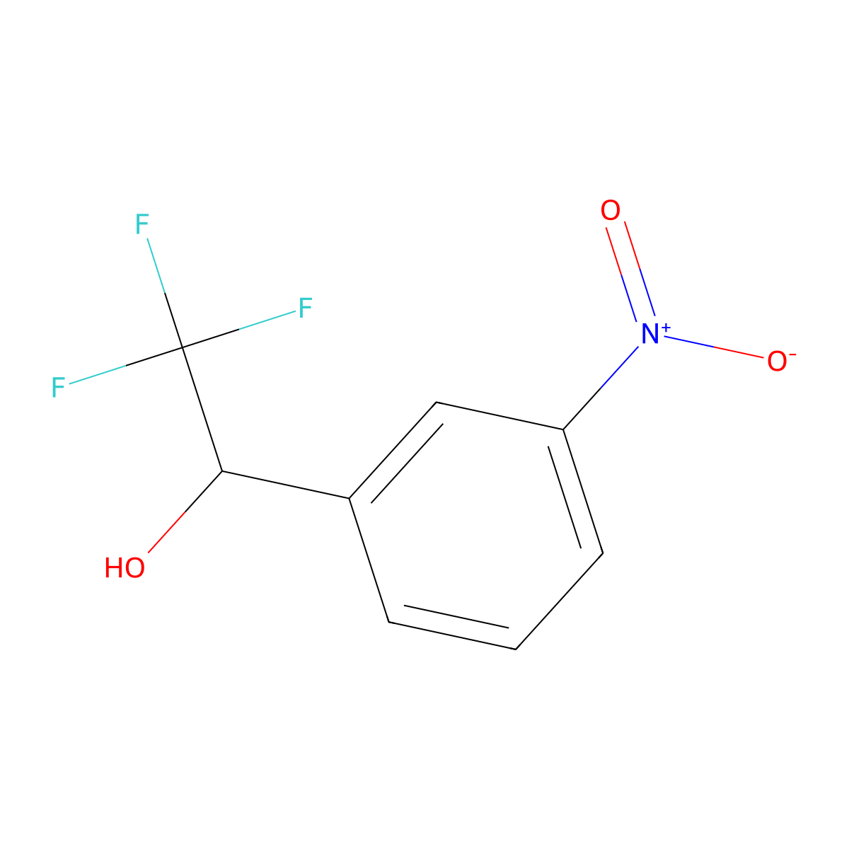 2,2,2-Trifluoro-1-(3-nitrophenyl)ethanol molecular structure, CAS 453-77-0