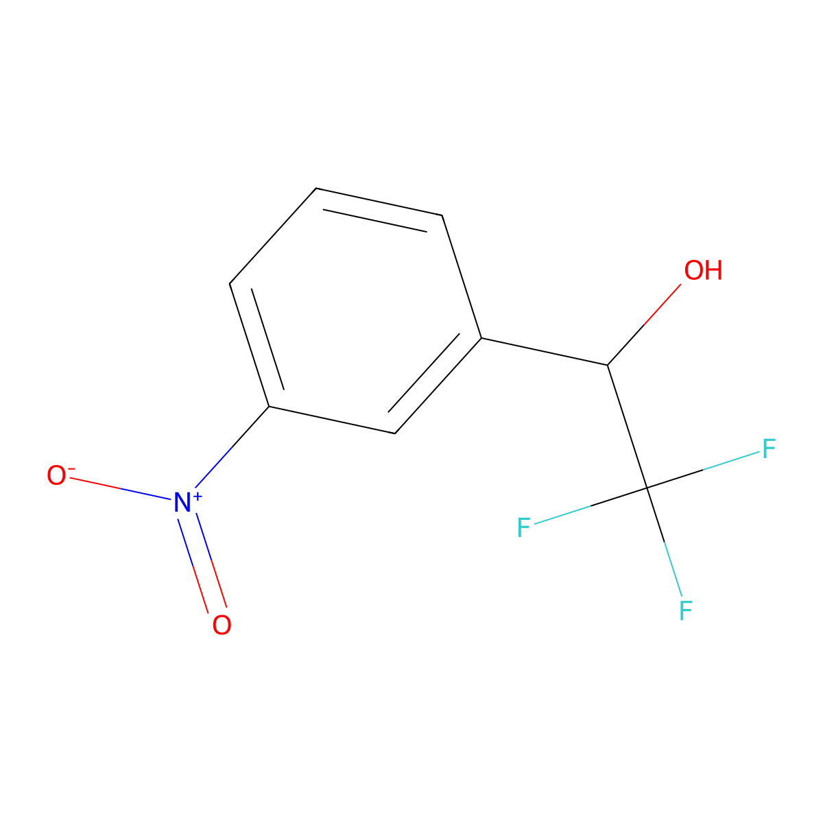 2,2,2-Trifluoro-1-(3-nitrophenyl)ethanol molecular structure, CAS 453-77-0