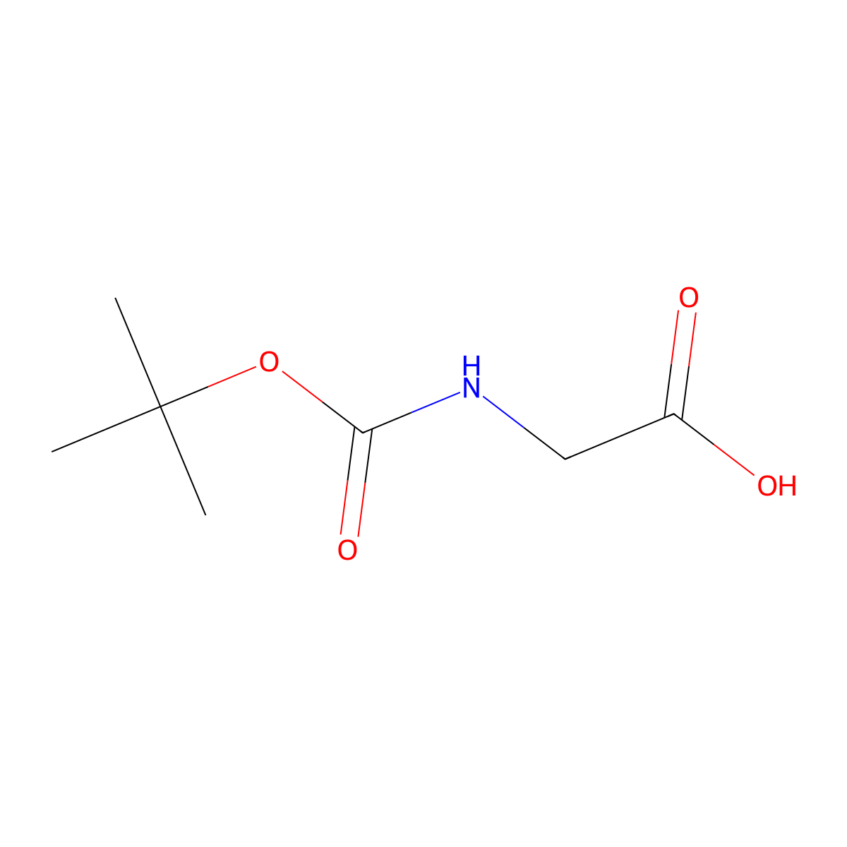 N-(tert-butoxycarbonyl)glycine molecular structure, CAS 4530-20-5