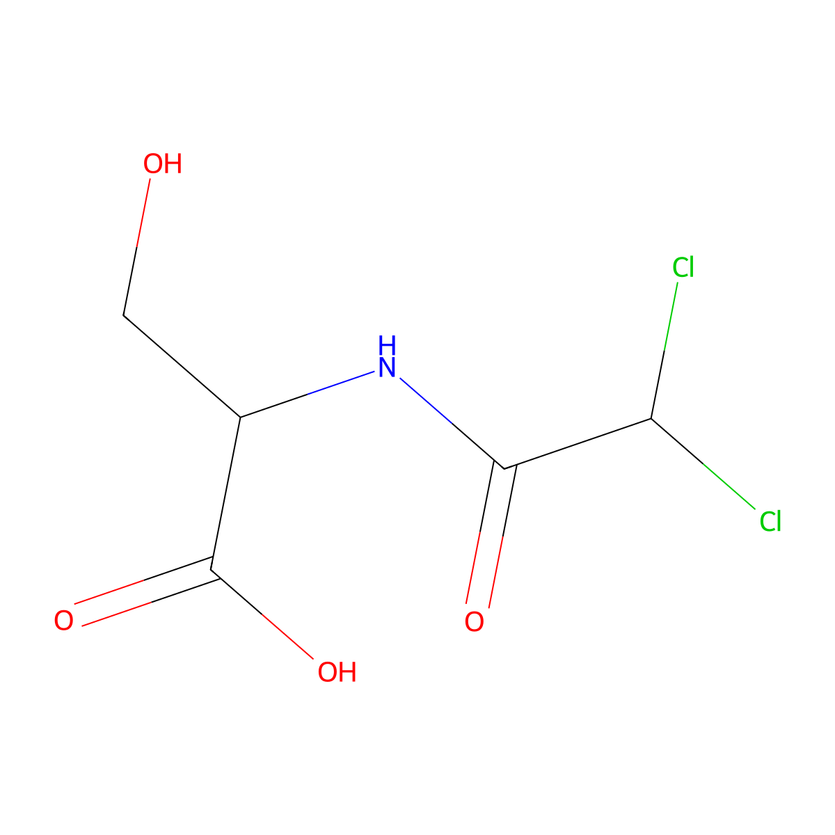 N-Dichloroacetyl-DL-serine molecular structure, CAS 4530-31-8