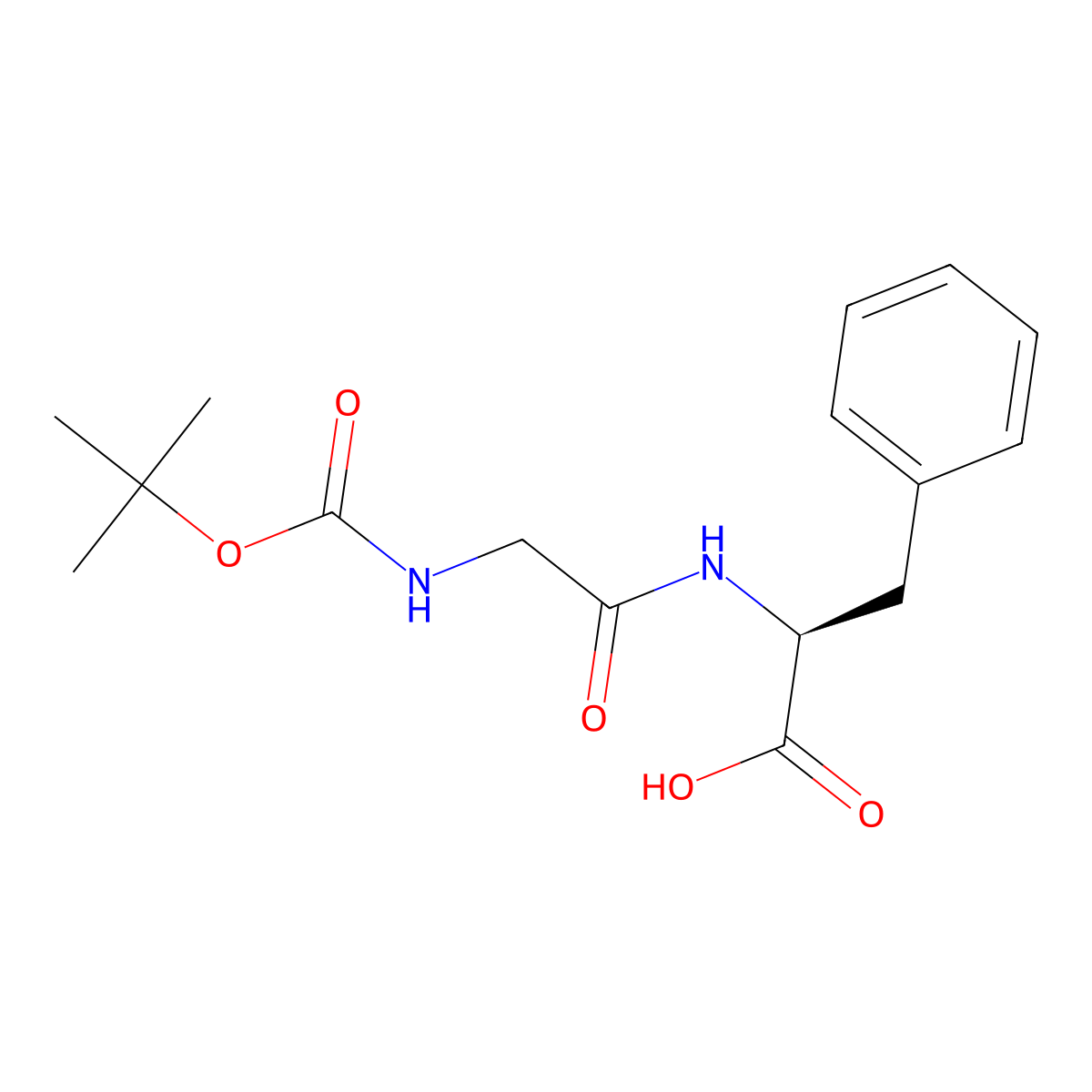 tert-Butyloxycarbonyl-glycylphenylalanine molecular structure, CAS 4530-37-4