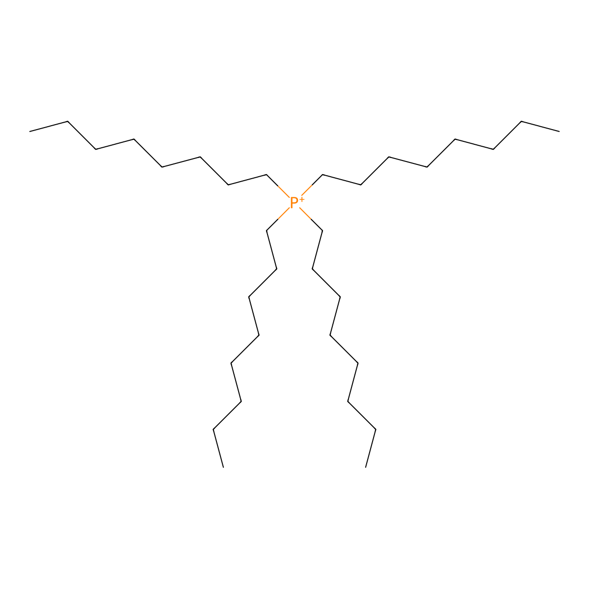 Tetraoctylphosphonium molecular structure, CAS 45308-00-7