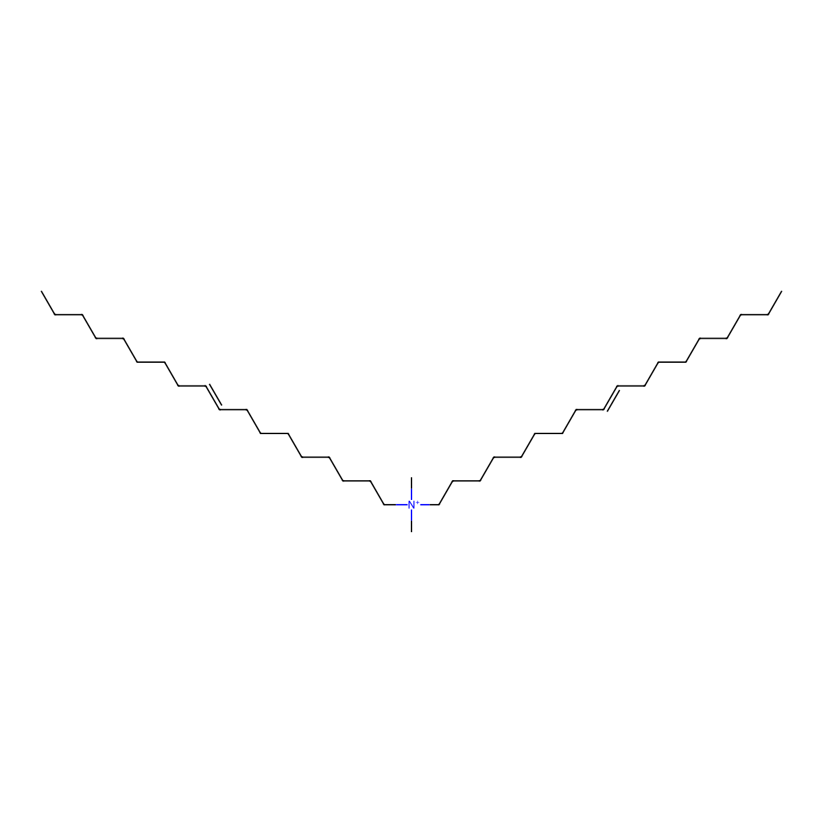 9-Octadecen-1-aminium, N,N-dimethyl-N-(9Z)-9-octadecenyl-, (9Z)- molecular structure, CAS 45315-43-3
