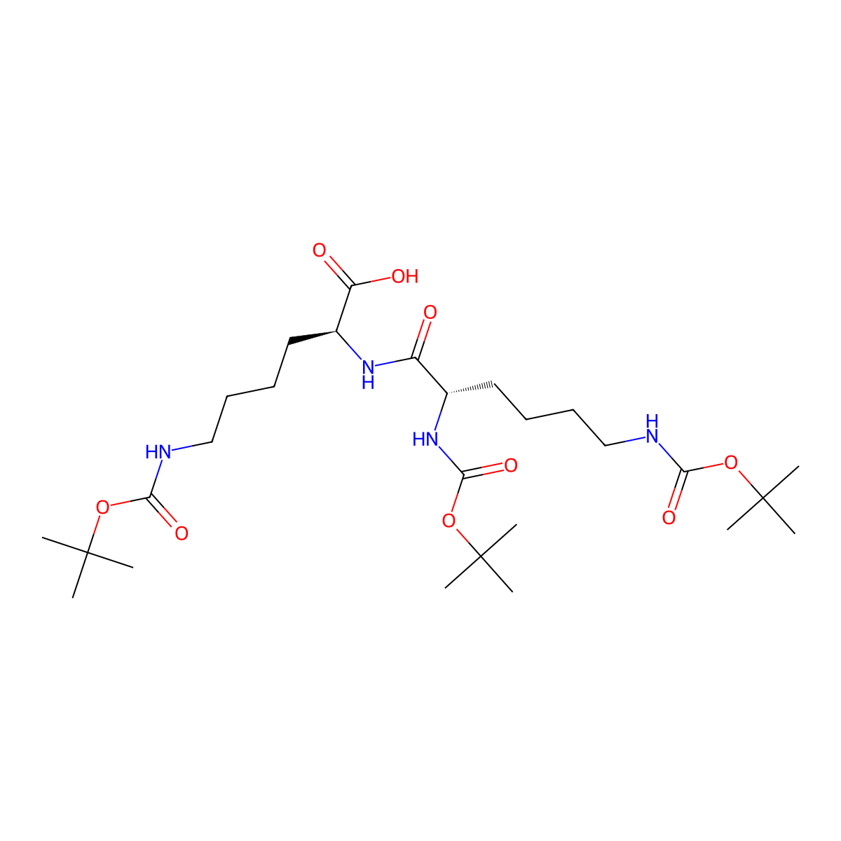 (2S)-2-[[(2S)-2,6-Bis(tert-butoxycarbonylamino)hexanoyl]amino]-6-(tert-butoxycarbonylamino)hexanoic acid molecular structure, CAS 45315-76-2