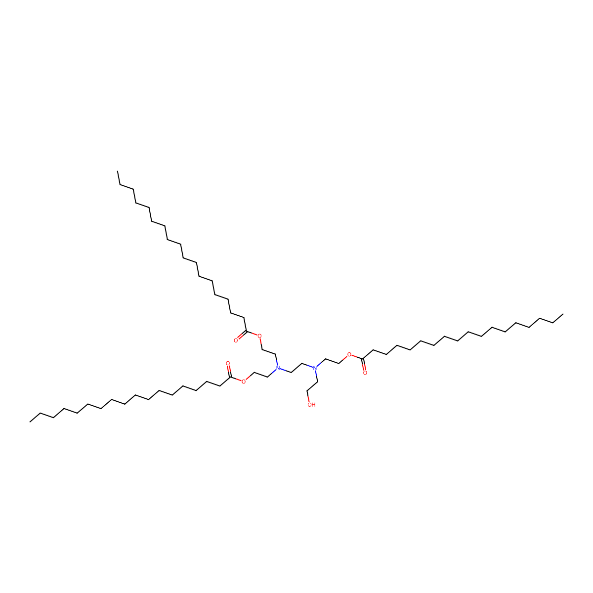 ((2-((2-Hydroxyethyl)(2-((1-oxooctadecyl)oxy)ethyl)amino)ethyl)imino)diethane-1,2-diyl distearate molecular structure, CAS 45325-73-3