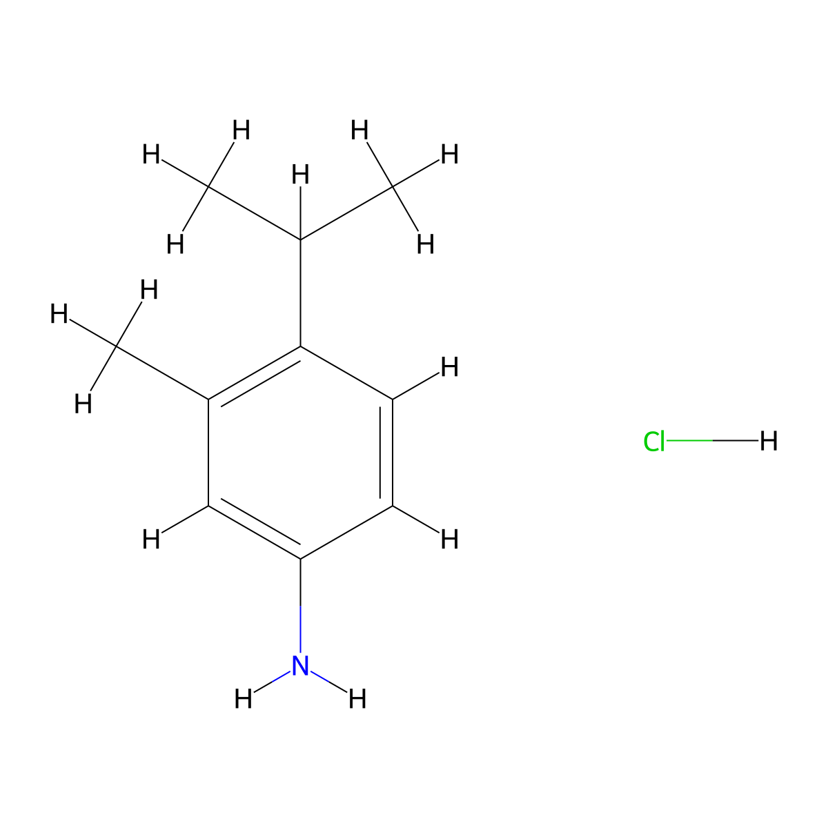 4-Isopropyl-m-toluidinium chloride molecular structure, CAS 4534-11-6