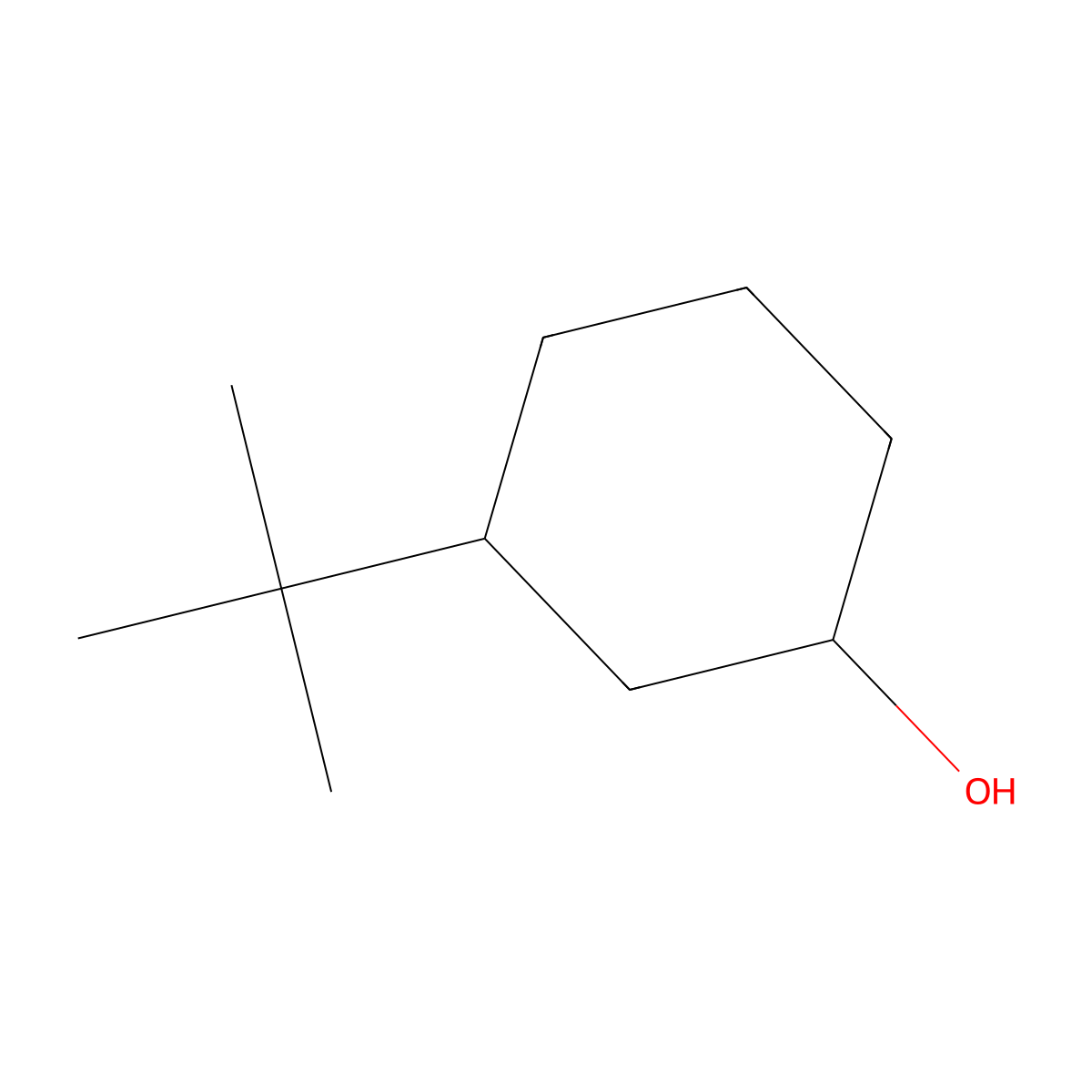 3-tert-Butylcyclohexanol molecular structure, CAS 4534-70-7