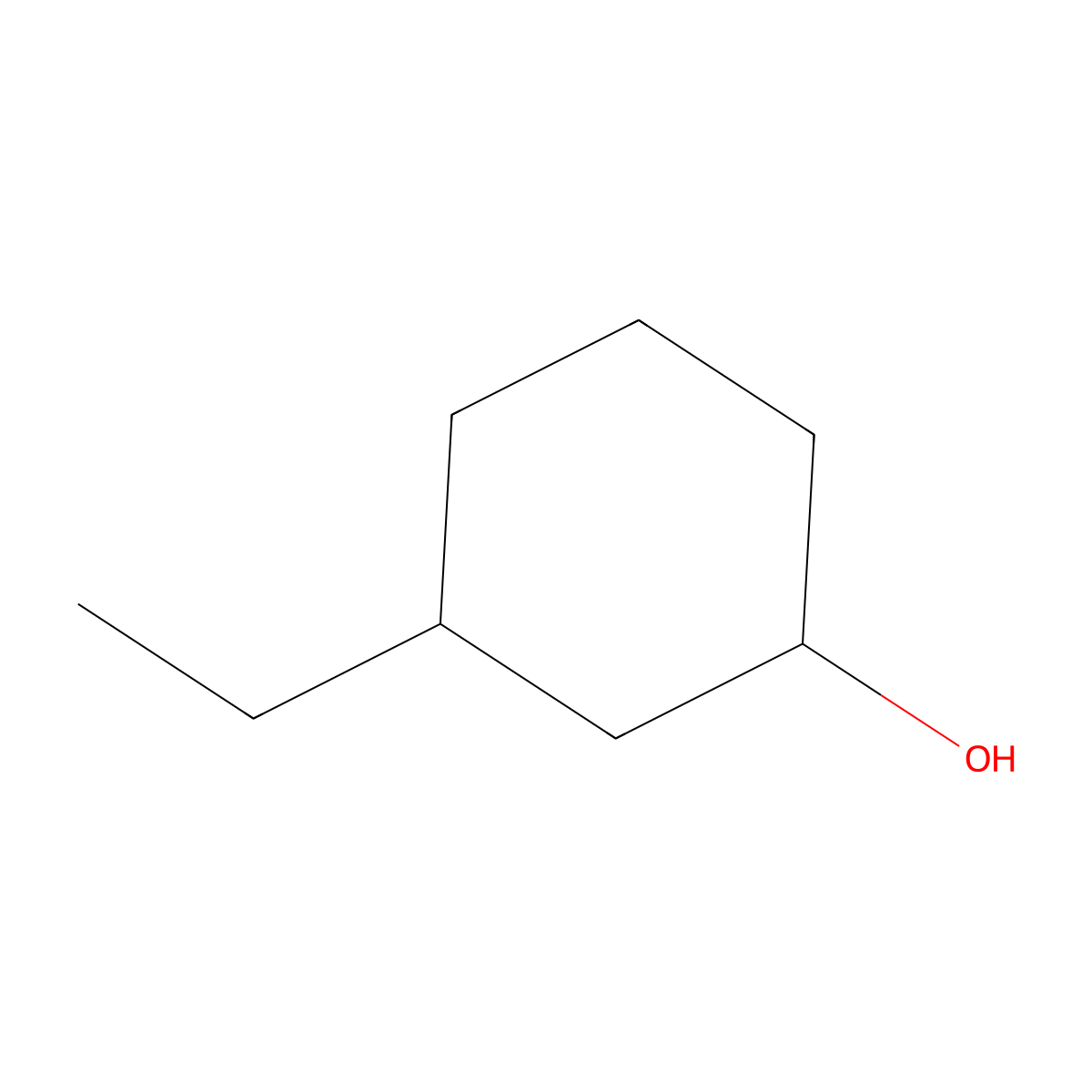 3-Ethylcyclohexan-1-ol molecular structure, CAS 4534-76-3