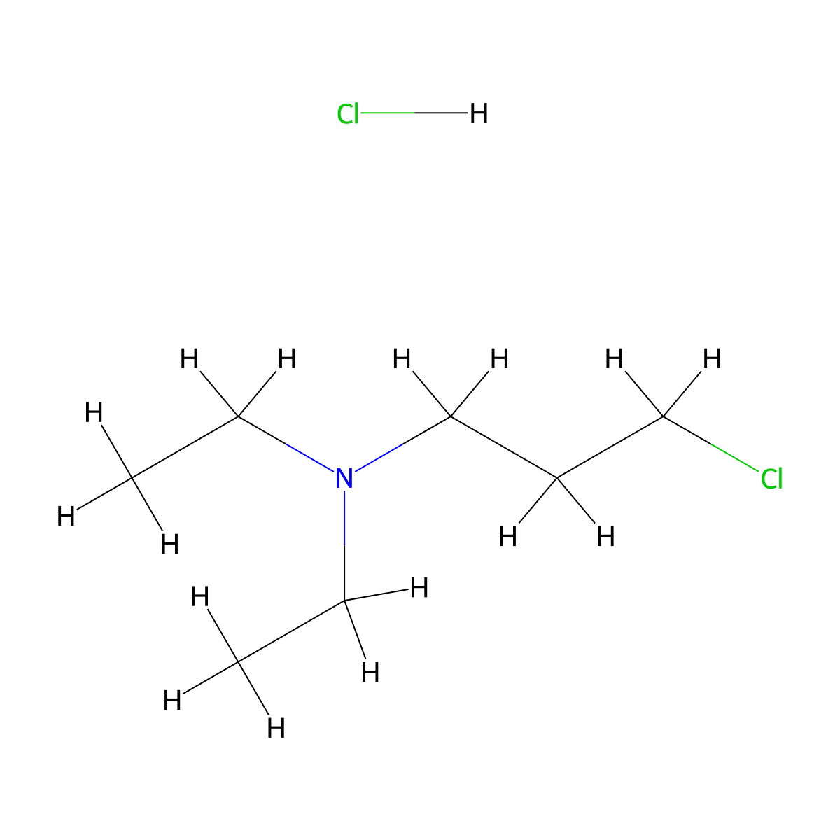 Diethylaminopropyl chloride, hydrochloride molecular structure, CAS 4535-85-7