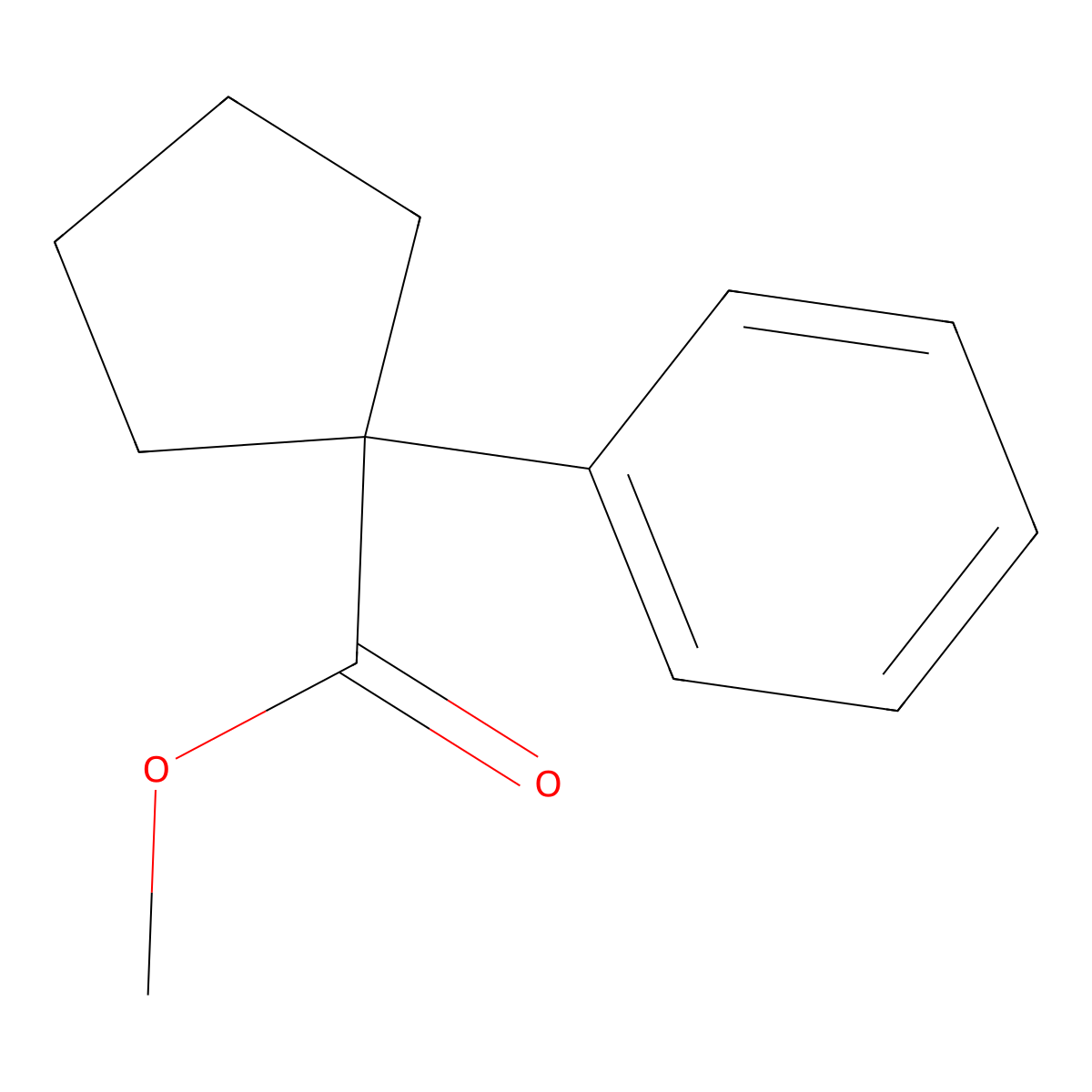 Methyl 1-phenylcyclopentane-1-carboxylate molecular structure, CAS 4535-96-0