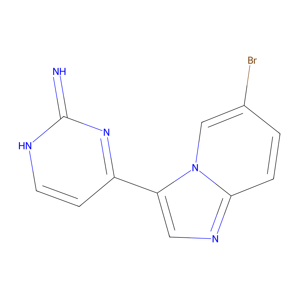 4-(6-Bromoimidazo[1,2-a]pyridin-3-yl)pyrimidin-2-amine molecular structure, CAS 453510-84-4