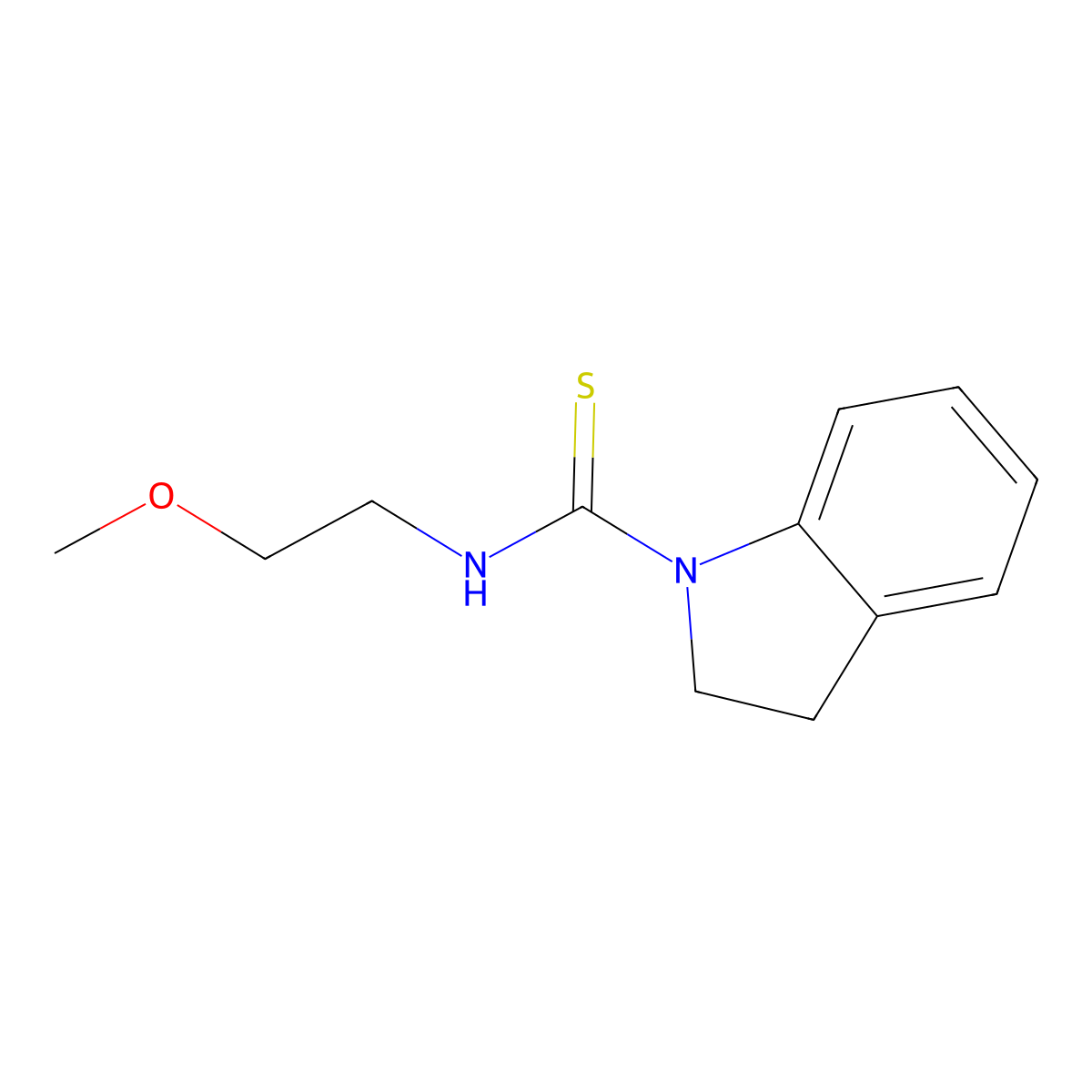 N-(2-methoxyethyl)-2,3-dihydroindole-1-carbothioamide molecular structure, CAS 453515-90-7