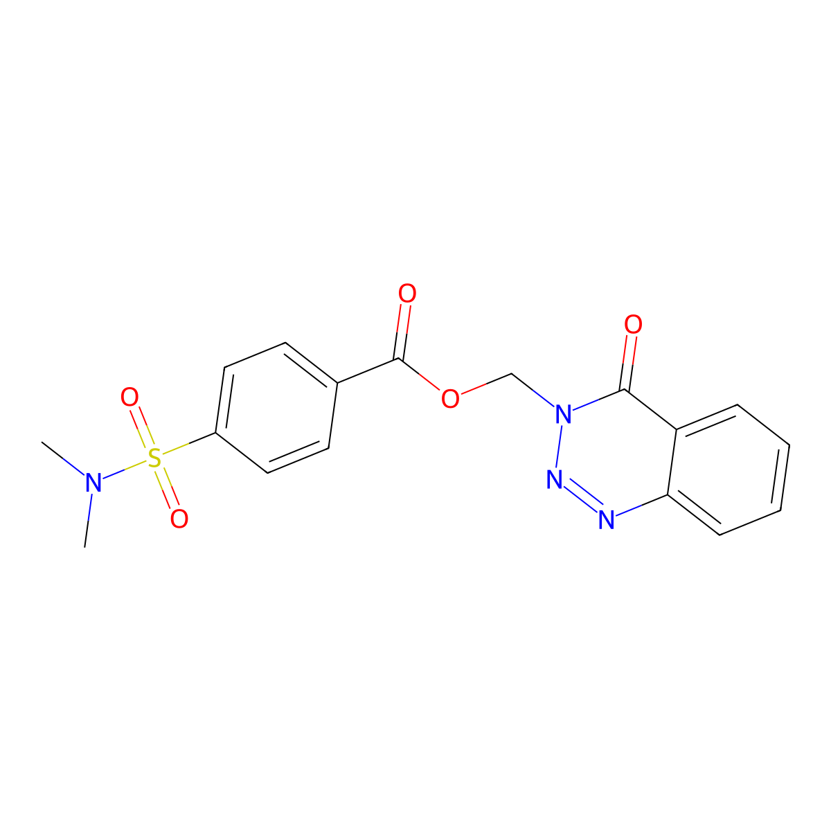 (4-Oxo-1,2,3-benzotriazin-3-yl)methyl 4-(dimethylsulfamoyl)benzoate molecular structure, CAS 453515-92-9