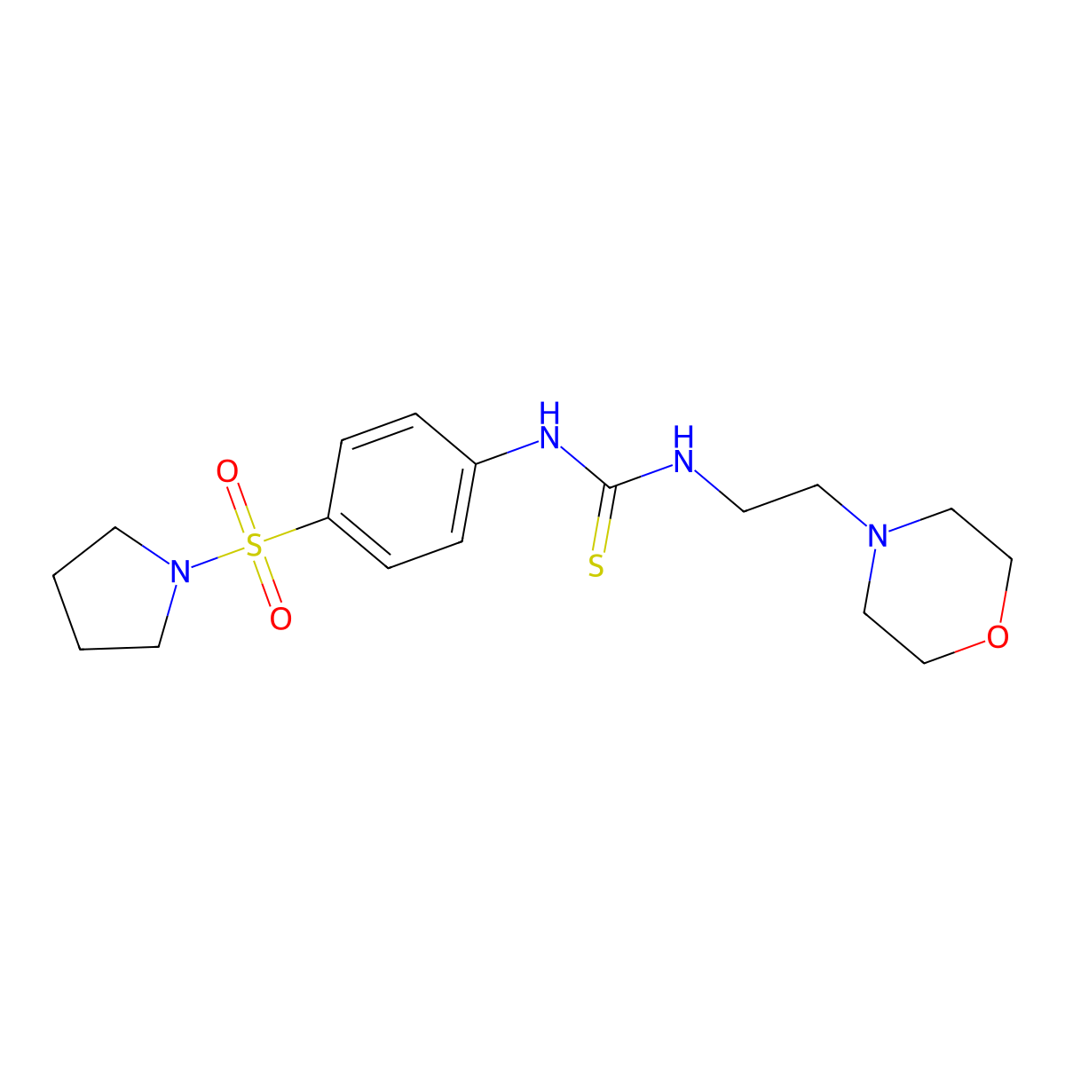 1-(2-Morpholin-4-ylethyl)-3-(4-pyrrolidin-1-ylsulfonylphenyl)thiourea molecular structure, CAS 453518-56-4