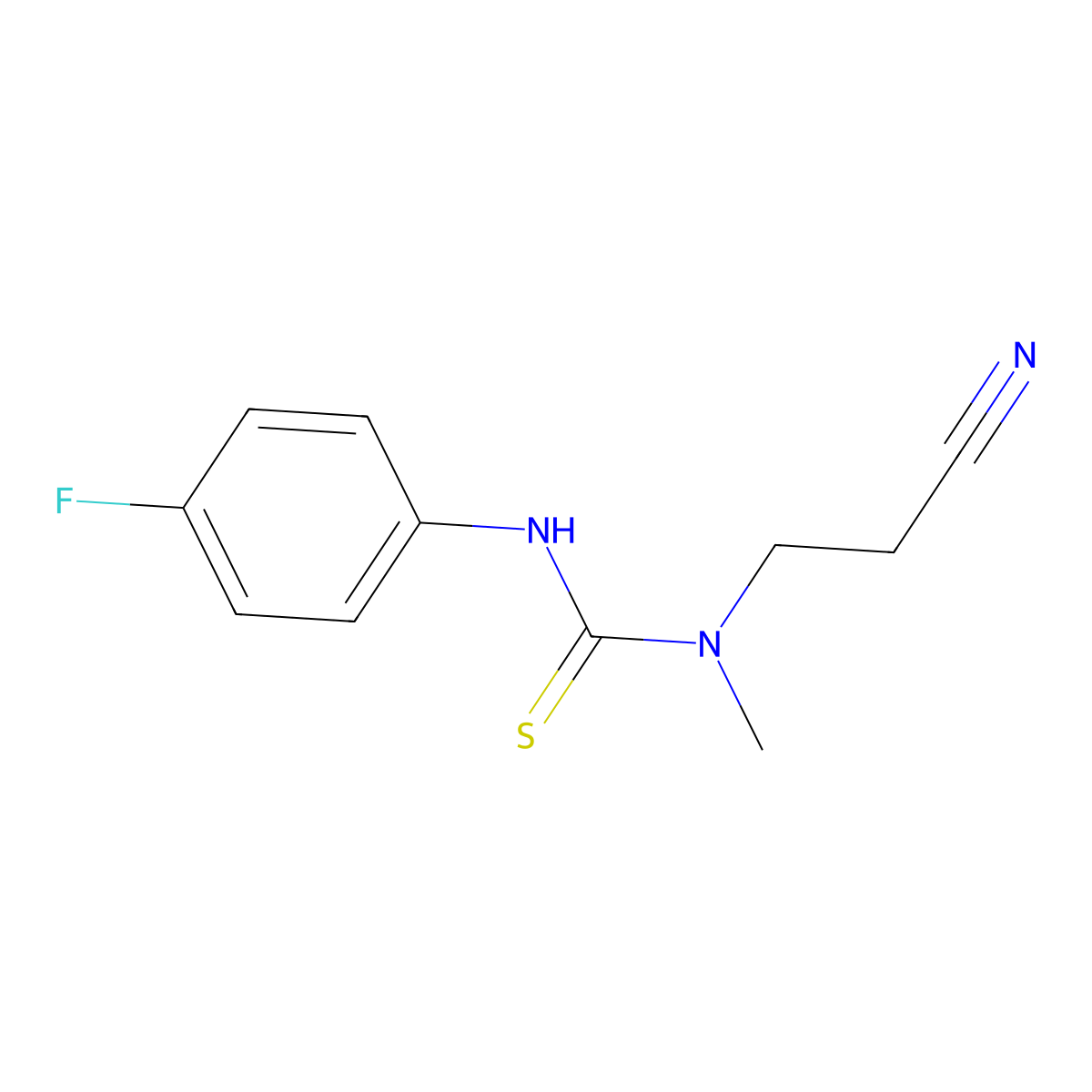 N-(2-cyanoethyl)-N'-(4-fluorophenyl)-N-methylthiourea molecular structure, CAS 453519-00-1