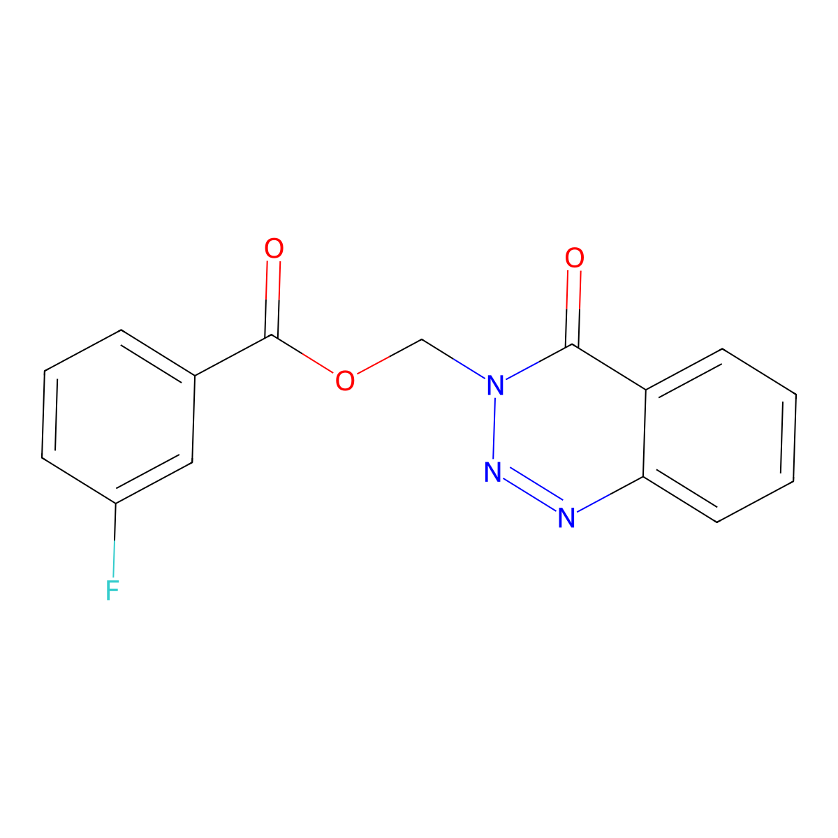 (4-Oxo-1,2,3-benzotriazin-3-yl)methyl 3-fluorobenzoate molecular structure, CAS 453520-66-6