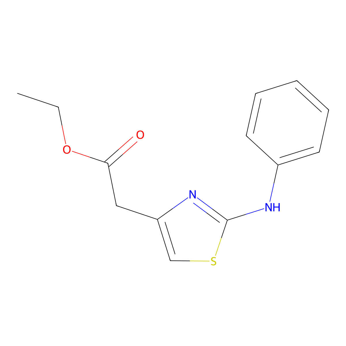 Ethyl 2-[2-(phenylamino)-1,3-thiazol-4-yl]acetate molecular structure, CAS 453524-57-7
