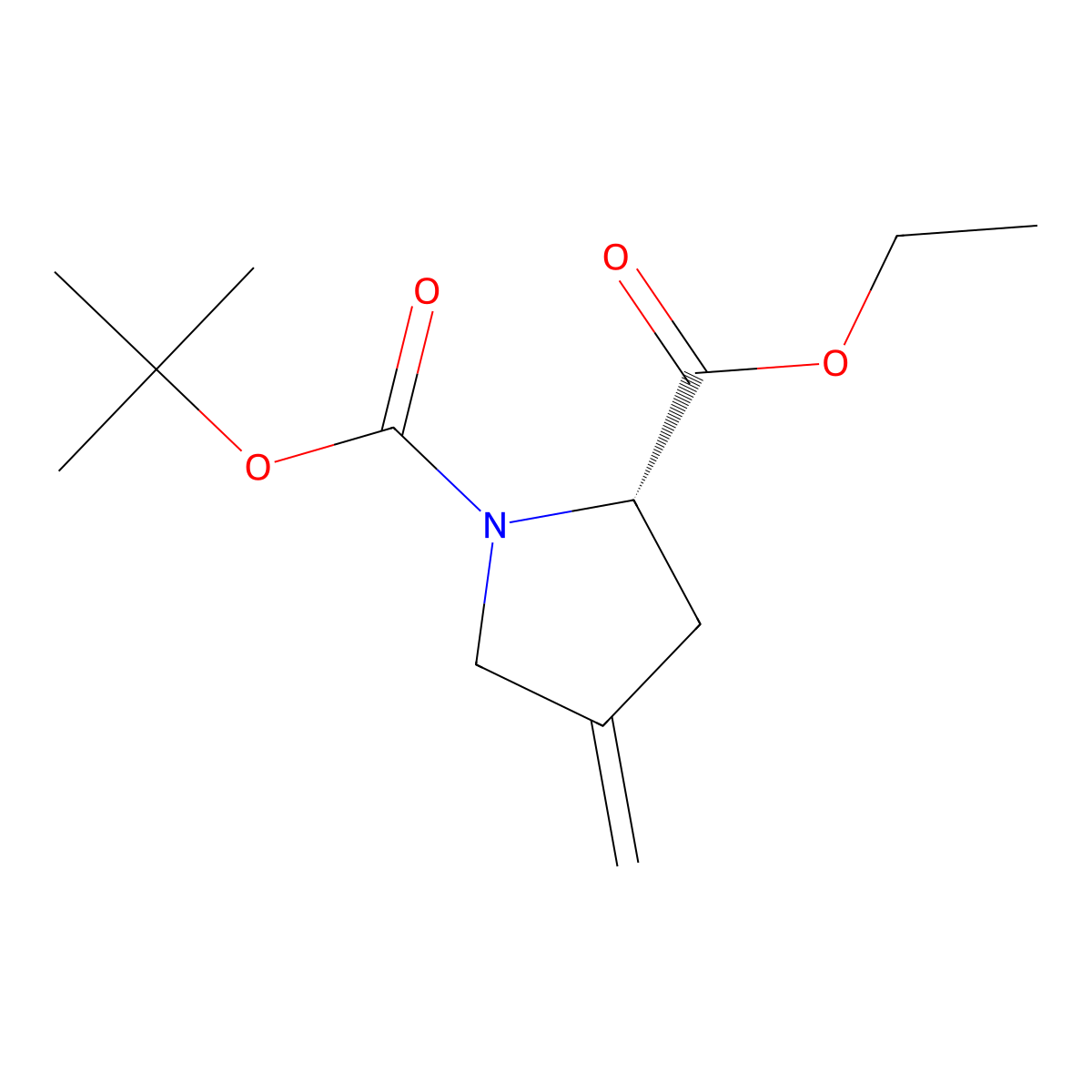 (S)-1-Tert-butyl 2-ethyl 4-methylenepyrrolidine-1,2-dicarboxylate molecular structure, CAS 453524-59-9