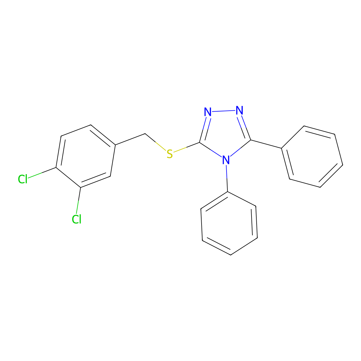 3-[(3,4-Dichlorophenyl)methylsulfanyl]-4,5-diphenyl-1,2,4-triazole molecular structure, CAS 453525-88-7