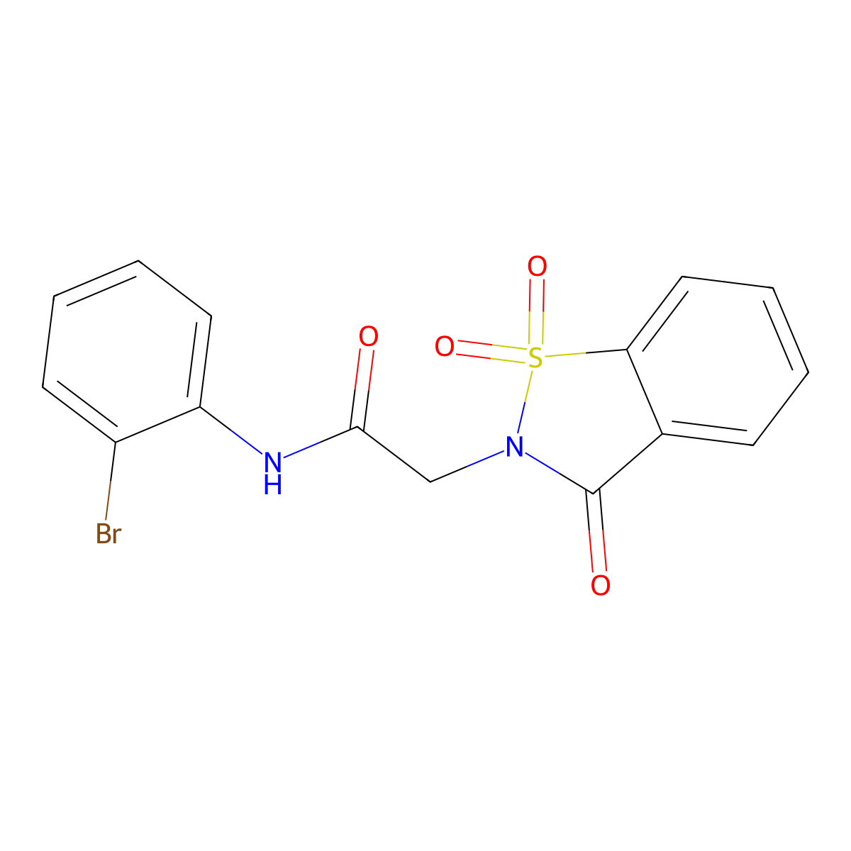 N-(2-bromophenyl)-2-(1,1,3-trioxo-1,2-benzothiazol-2-yl)acetamide molecular structure, CAS 453527-89-4