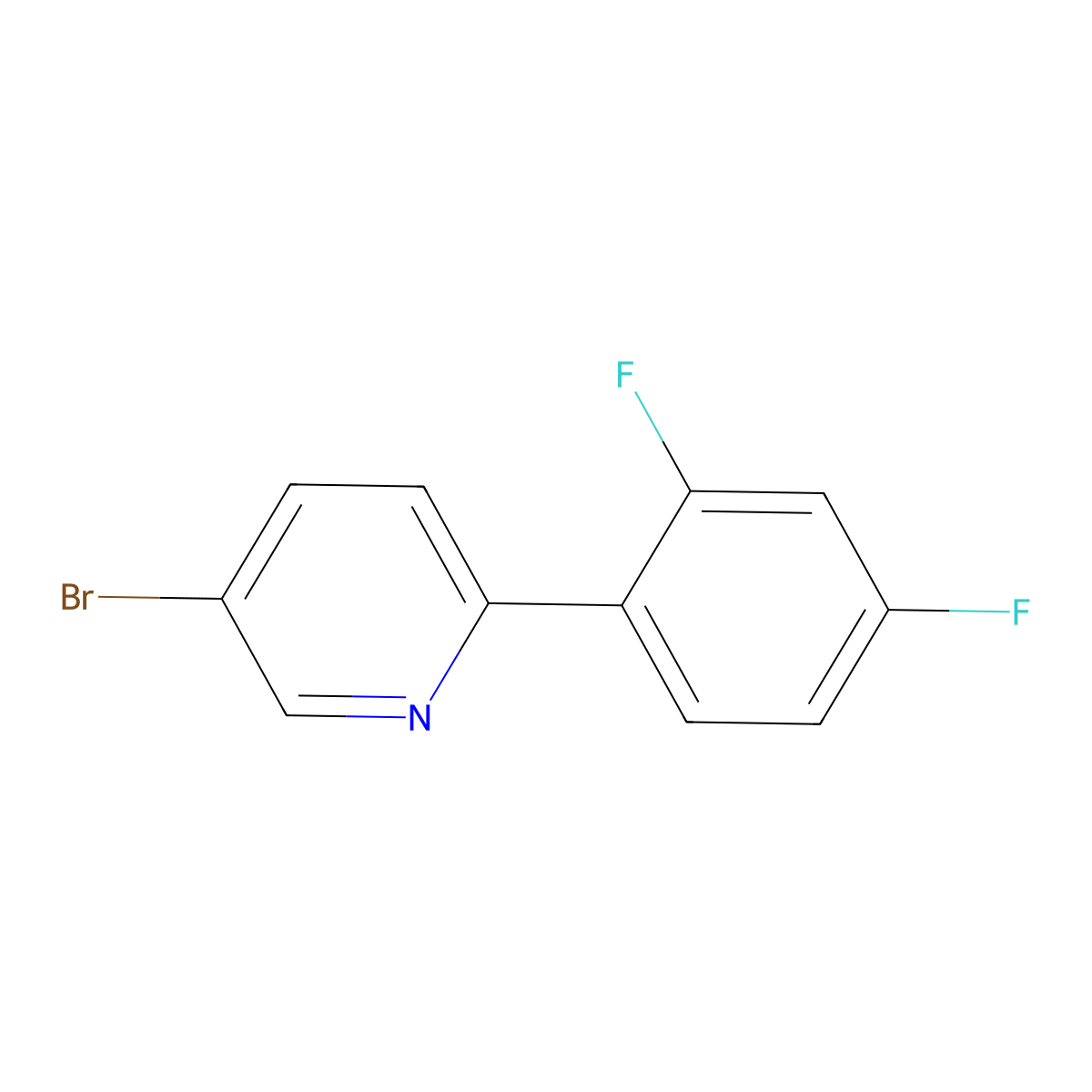 5-Bromo-2-(2,4-difluorophenyl)pyridine molecular structure, CAS 453530-70-6