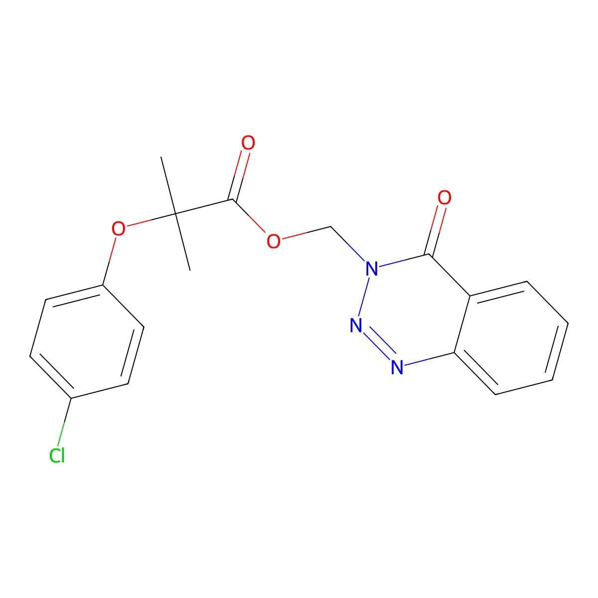 (4-oxobenzo[d][1,2,3]triazin-3(4H)-yl)methyl 2-(4-chlorophenoxy)-2-methylpropanoate molecular structure, CAS 453533-60-3