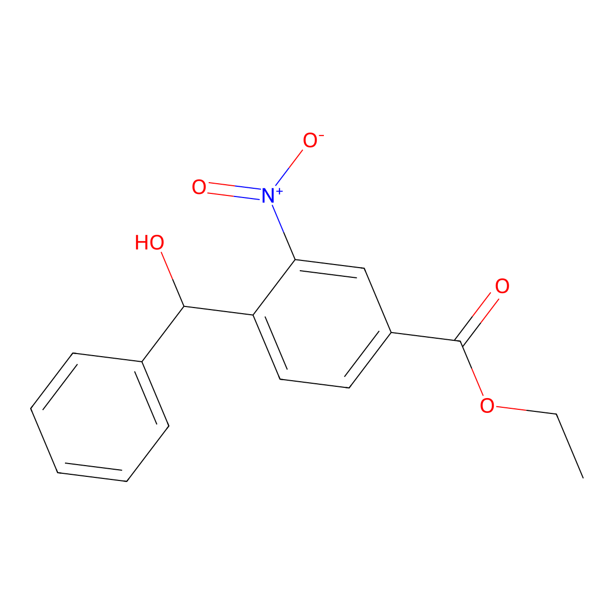 Ethyl 4-(hydroxy(phenyl)methyl)-3-nitrobenzoate molecular structure, CAS 453537-58-1
