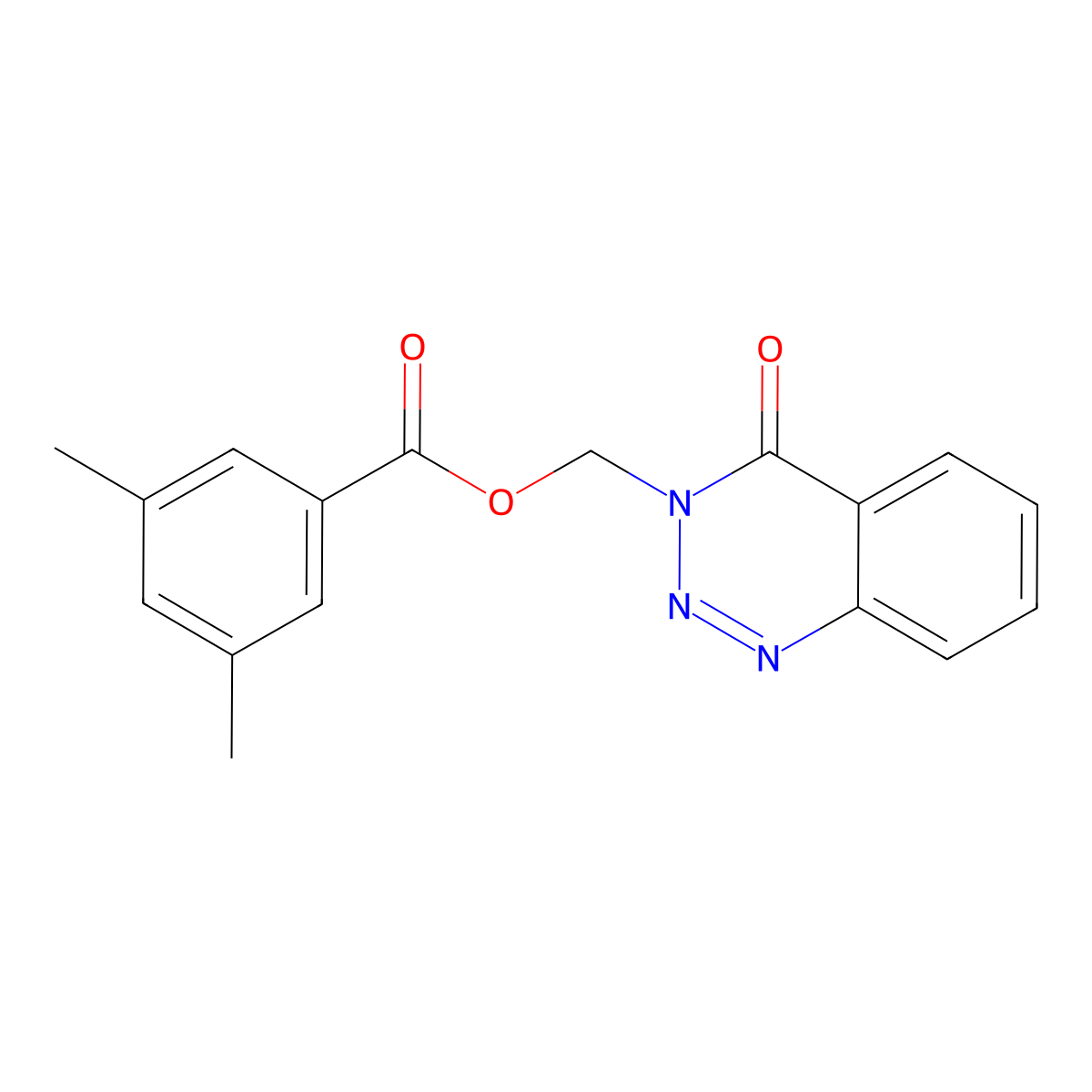 (4-oxobenzo[d][1,2,3]triazin-3(4H)-yl)methyl 3,5-dimethylbenzoate molecular structure, CAS 453550-46-4
