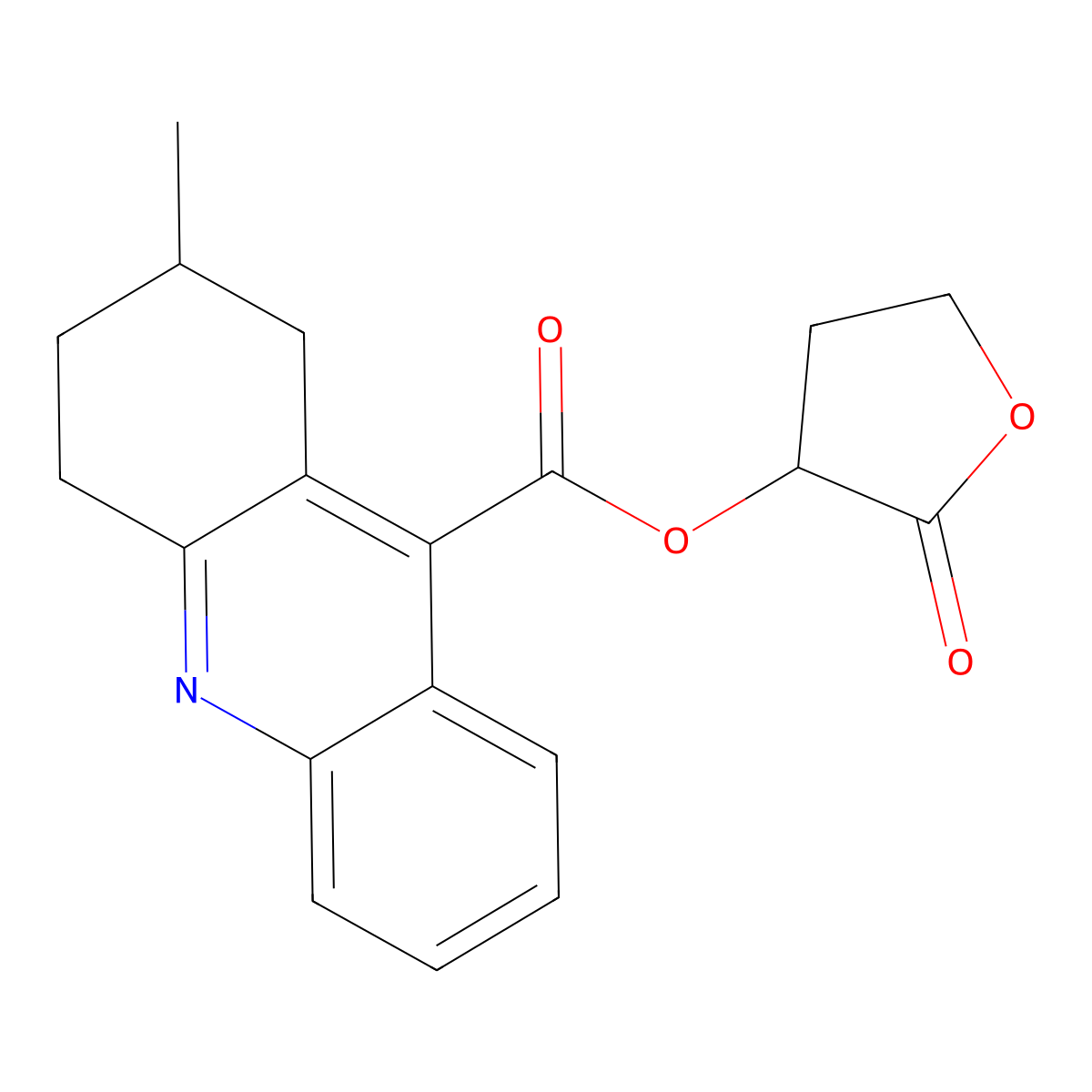 2-Oxooxolan-3-yl 2-methyl-1,2,3,4-tetrahydroacridine-9-carboxylate molecular structure, CAS 453555-35-6