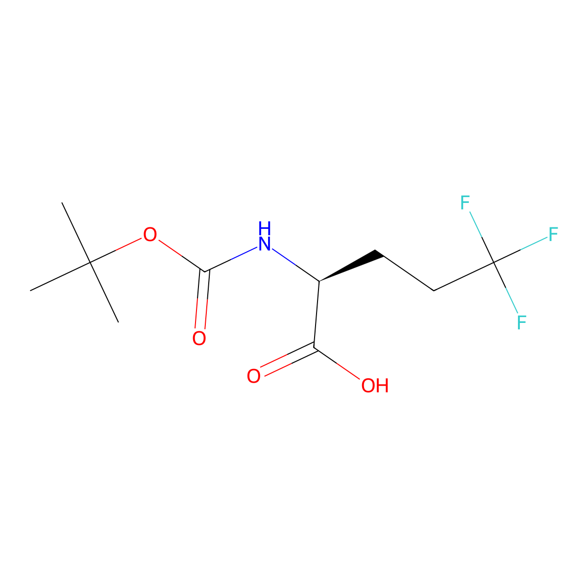 (S)-2-((tert-Butoxycarbonyl)amino)-5,5,5-trifluoropentanoic acid molecular structure, CAS 453556-65-5