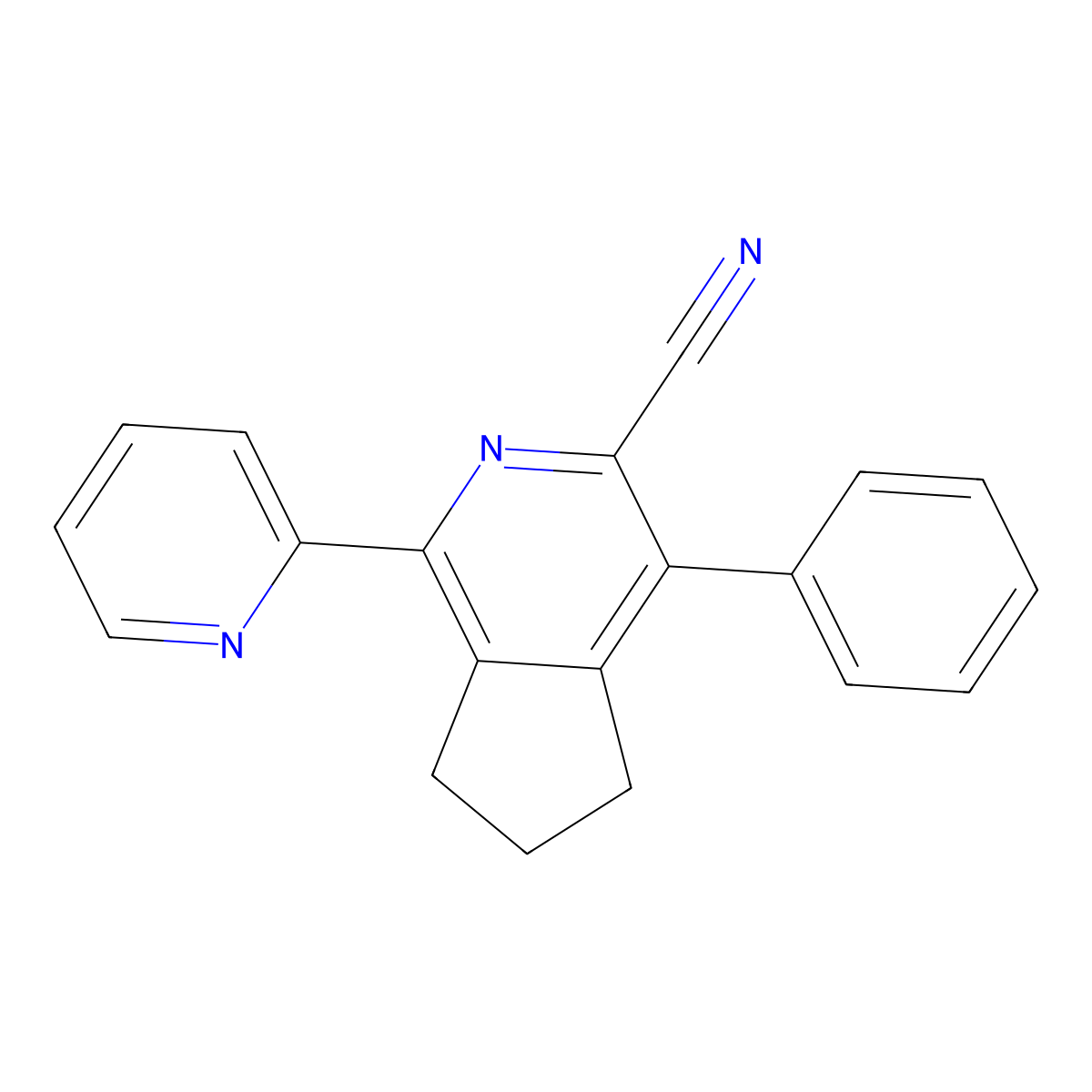 4-phenyl-1-(2-pyridinyl)-6,7-dihydro-5H-cyclopenta[c]pyridine-3-carbonitrile molecular structure, CAS 453556-97-3