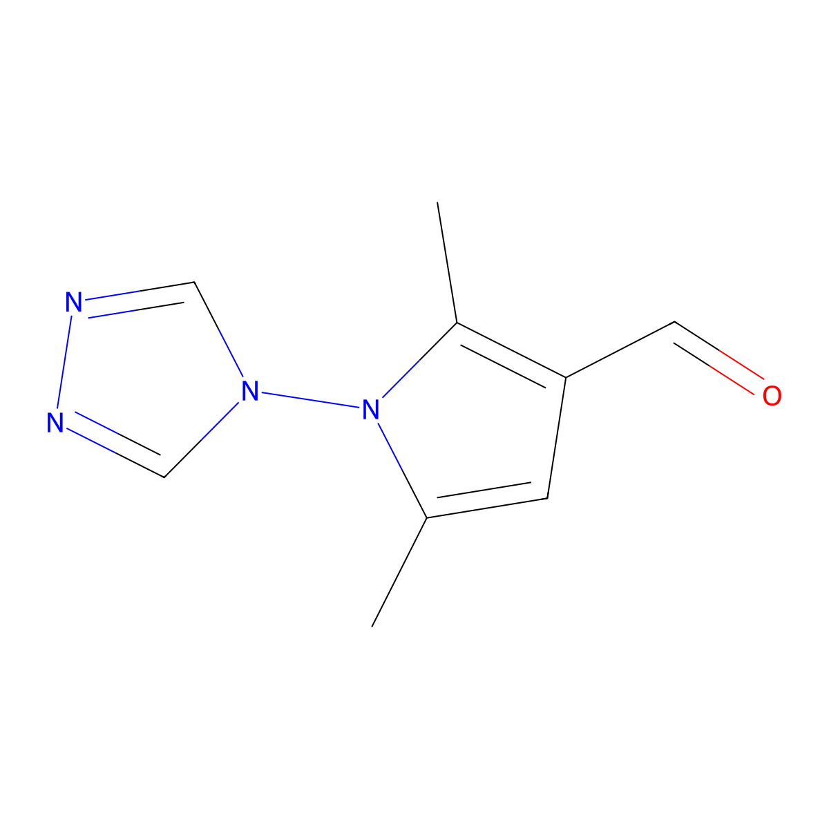 2,5-dimethyl-1-(4H-1,2,4-triazol-4-yl)-1H-pyrrole-3-carbaldehyde molecular structure, CAS 453557-49-8