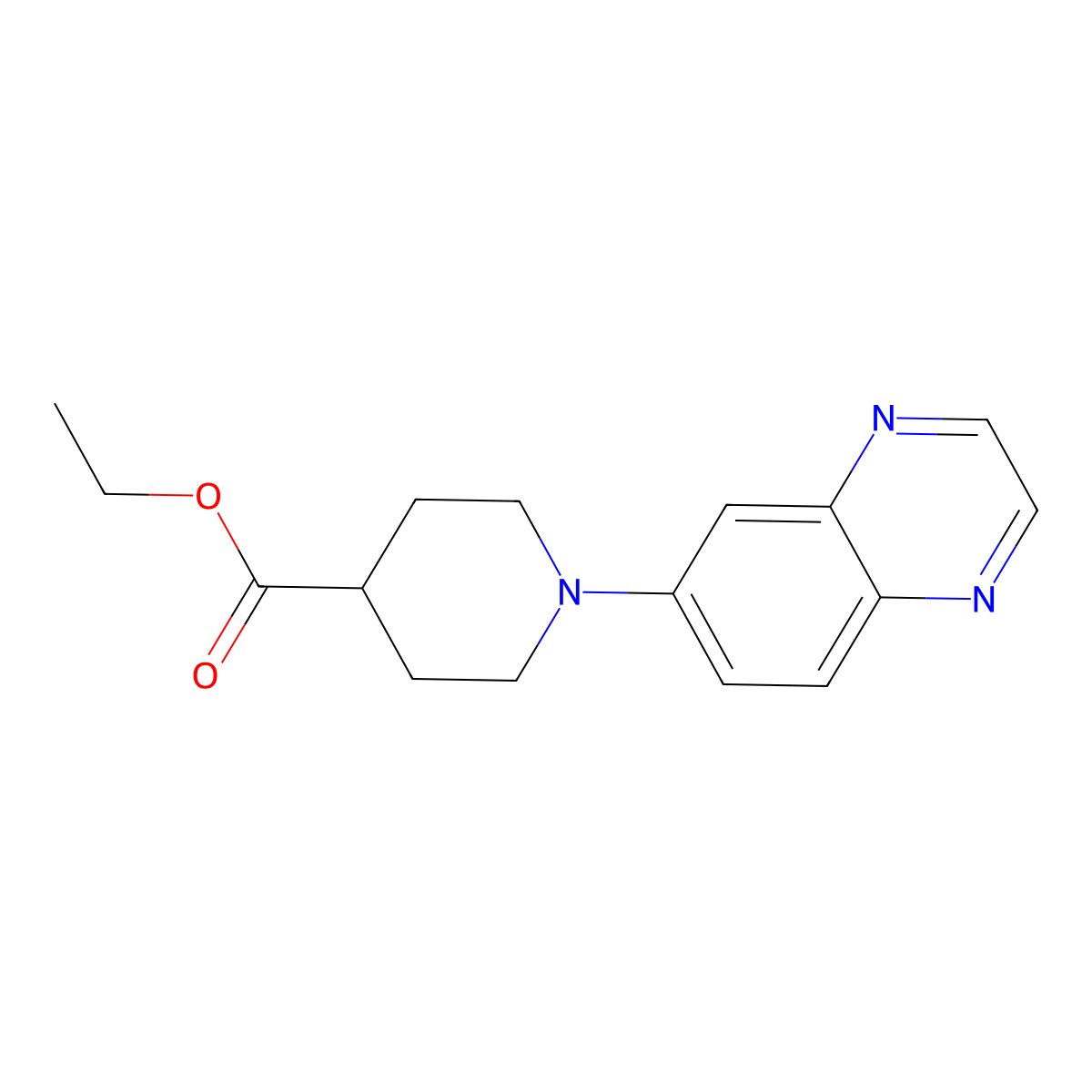 Ethyl 1-(quinoxalin-6-yl)piperidine-4-carboxylate molecular structure, CAS 453557-64-7