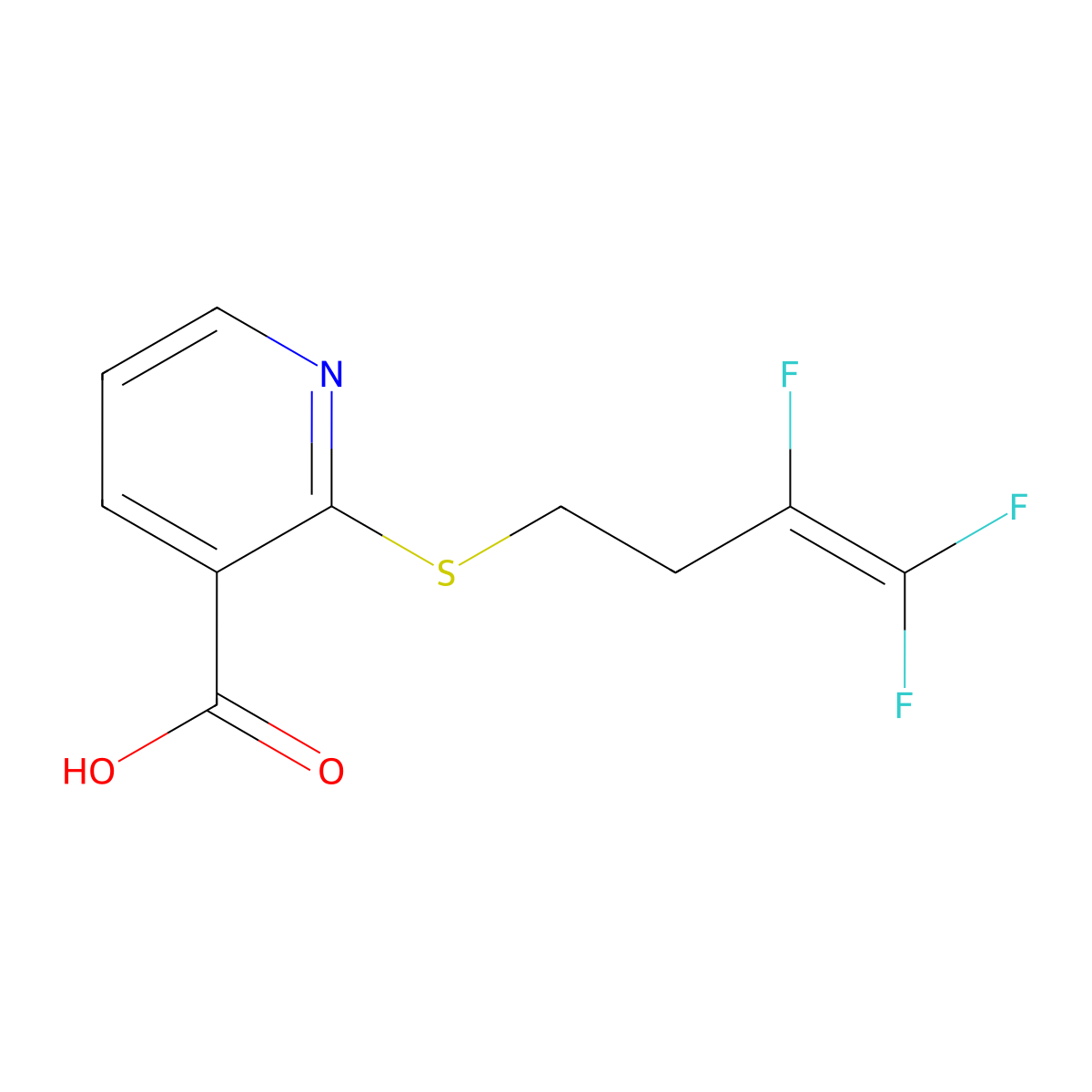 2-[(3,4,4-Trifluoro-3-butenyl)sulfanyl]nicotinic acid molecular structure, CAS 453557-66-9