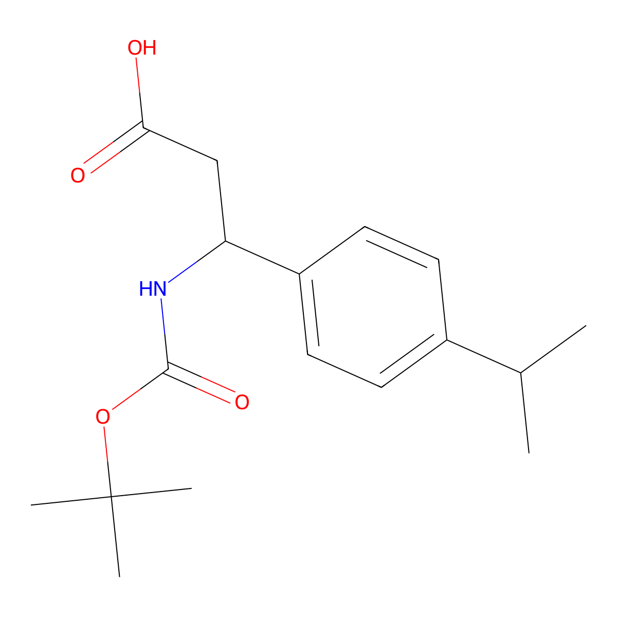 3-((tert-Butoxycarbonyl)amino)-3-(4-isopropylphenyl)propanoic acid molecular structure, CAS 453557-73-8