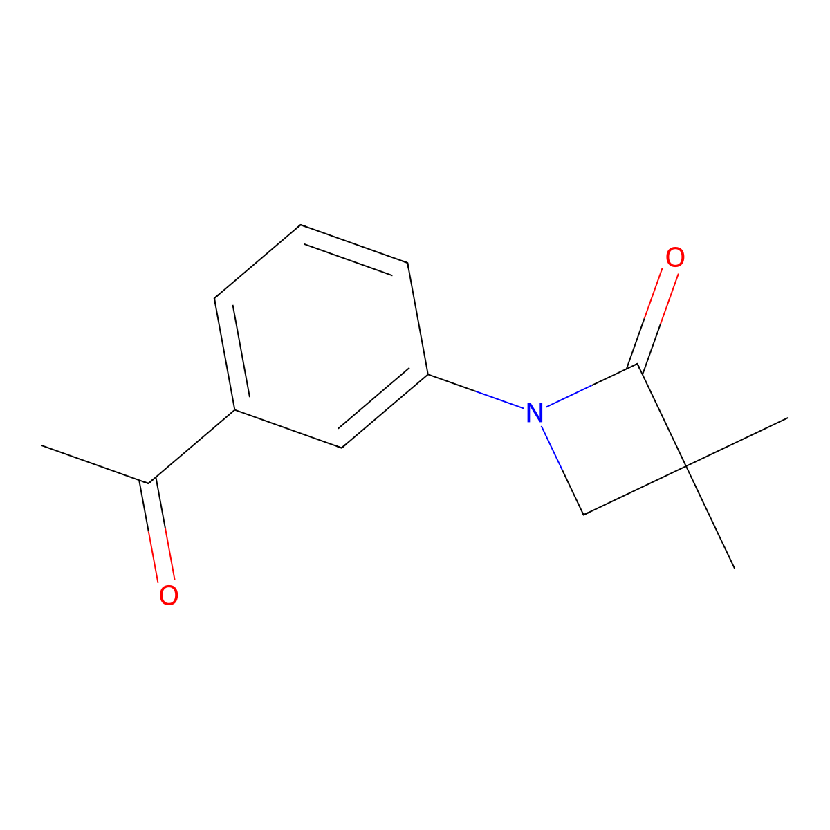 1-(3-Acetylphenyl)-3,3-dimethylazetidin-2-one molecular structure, CAS 453557-75-0