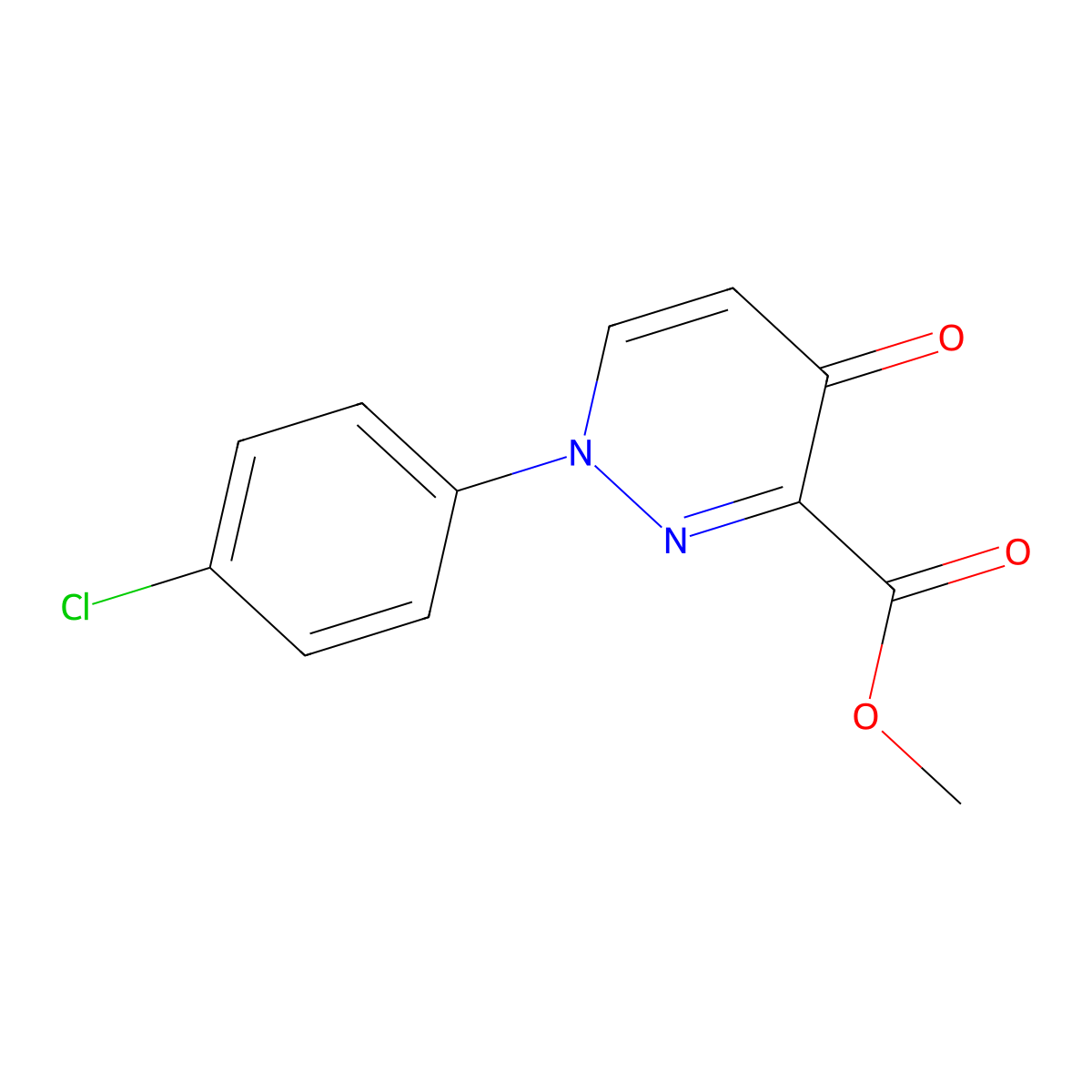 Methyl 1-(4-chlorophenyl)-4-oxo-1,4-dihydropyridazine-3-carboxylate molecular structure, CAS 453557-76-1