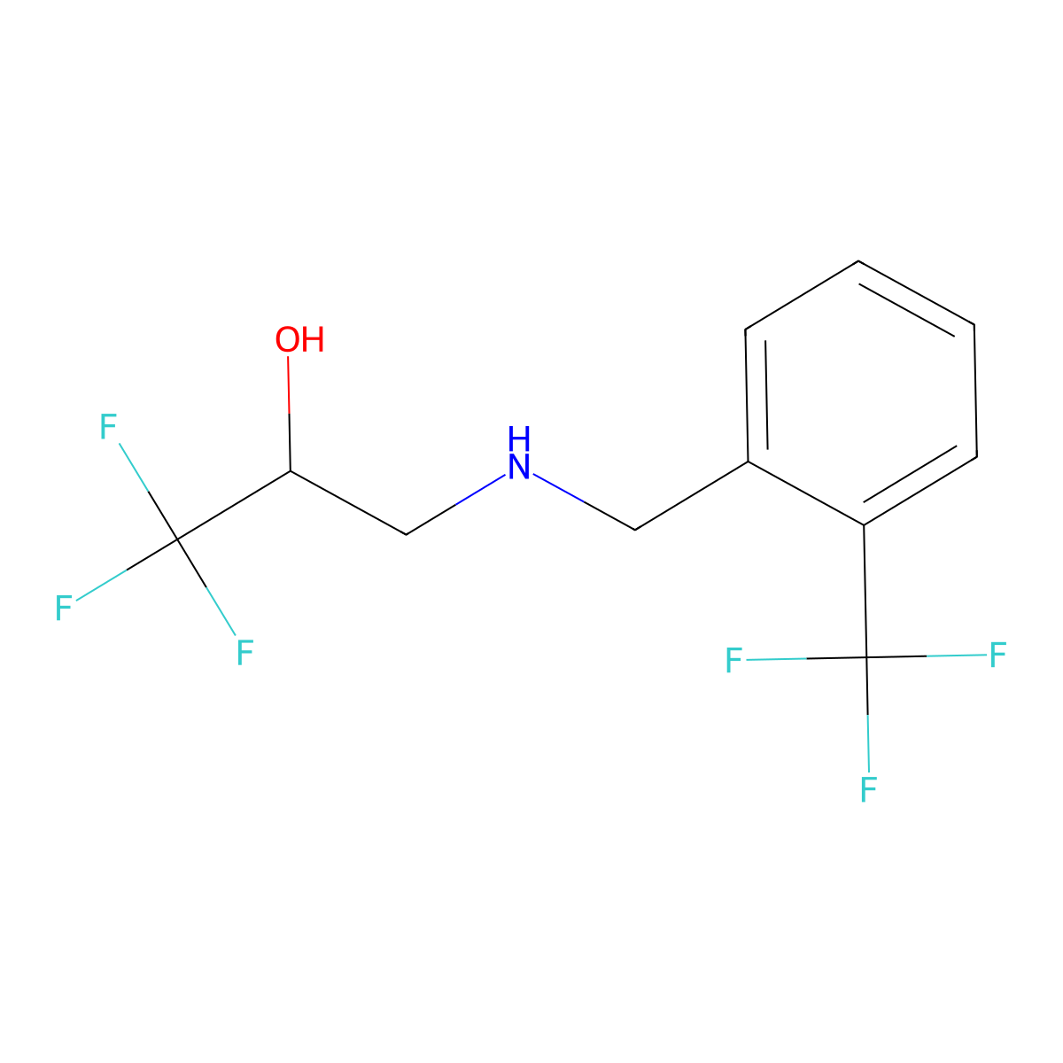 1,1,1-Trifluoro-3-[[[2-(trifluoromethyl)phenyl]methyl]amino]-2-propanol molecular structure, CAS 453557-79-4