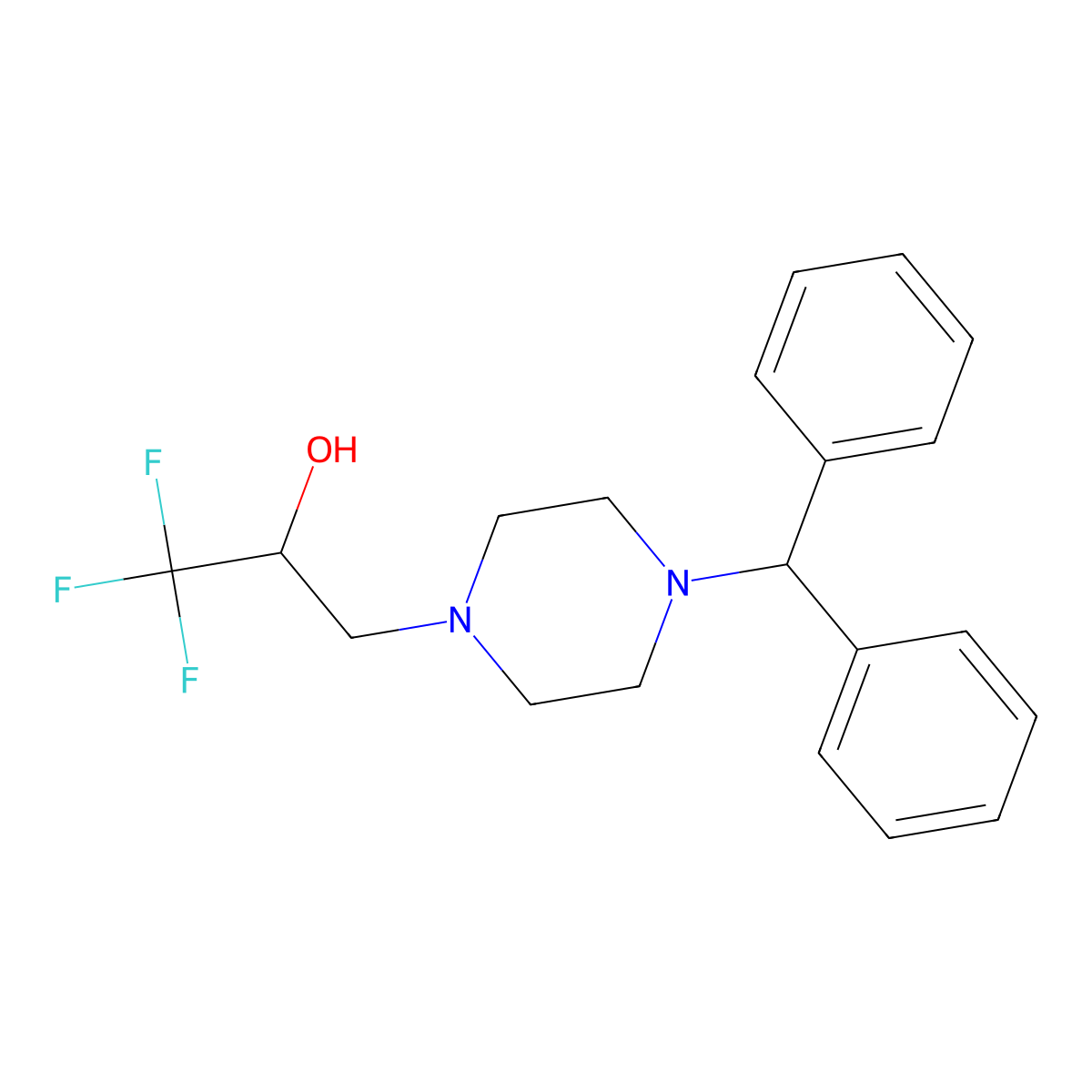 3-(4-Benzhydrylpiperazino)-1,1,1-trifluoro-2-propanol molecular structure, CAS 453557-81-8