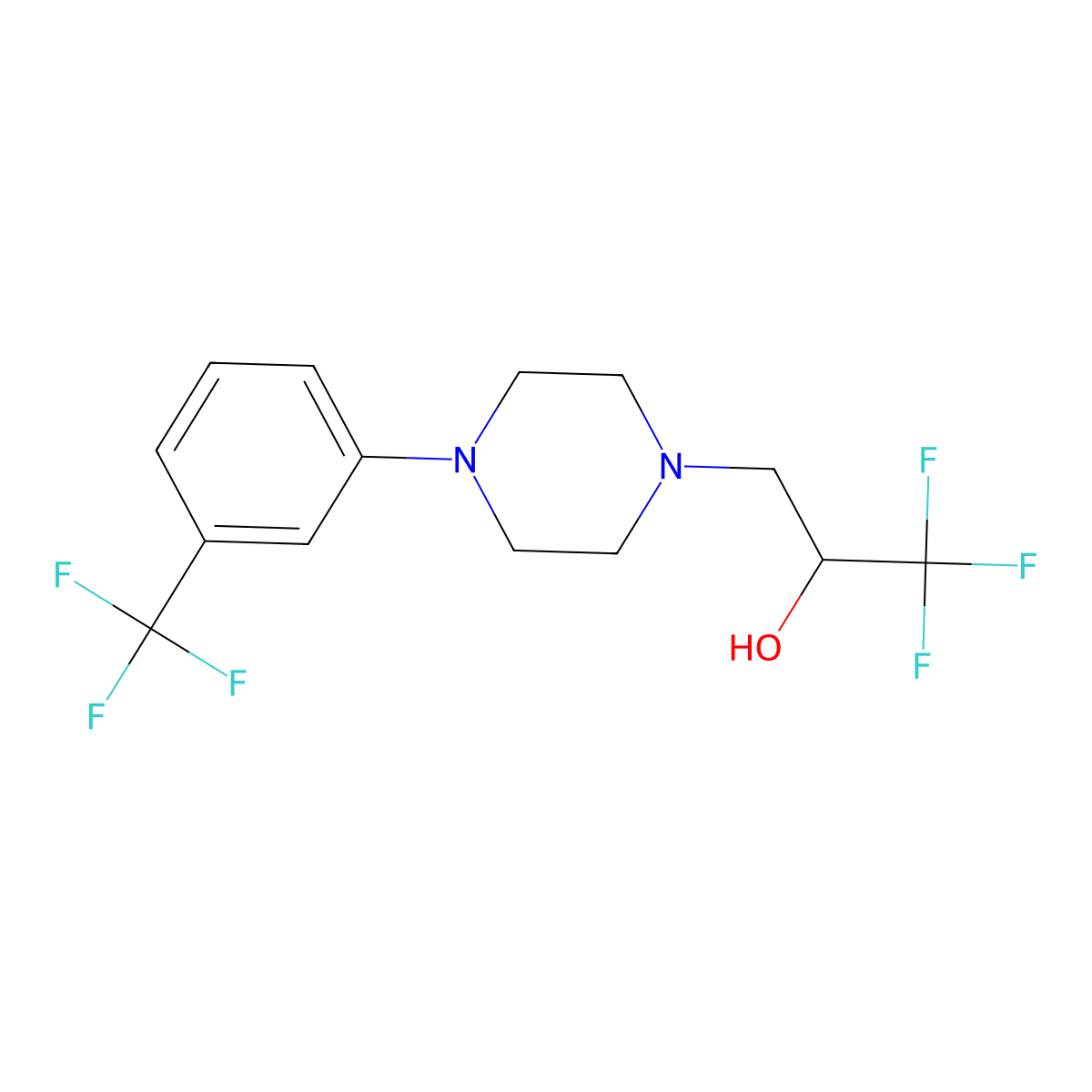 1,1,1-Trifluoro-3-{4-[3-(trifluoromethyl)phenyl]-piperazino}-2-propanol molecular structure, CAS 453557-82-9