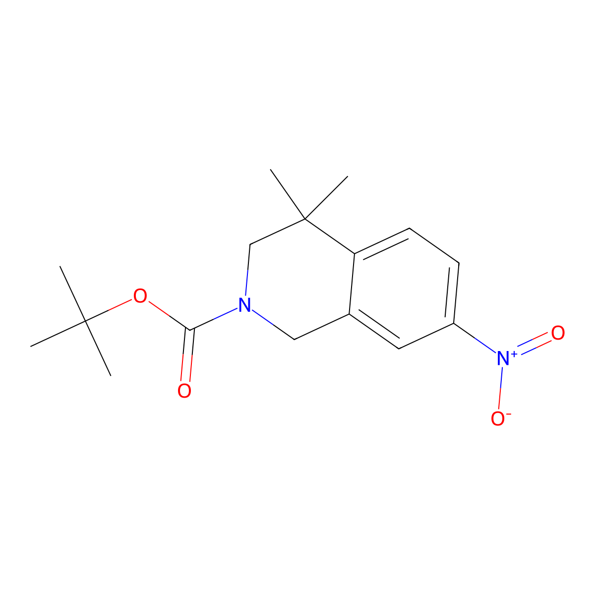 tert-Butyl 4,4-dimethyl-7-nitro-3,4-dihydroisoquinoline-2(1H)-carboxylate molecular structure, CAS 453560-80-0