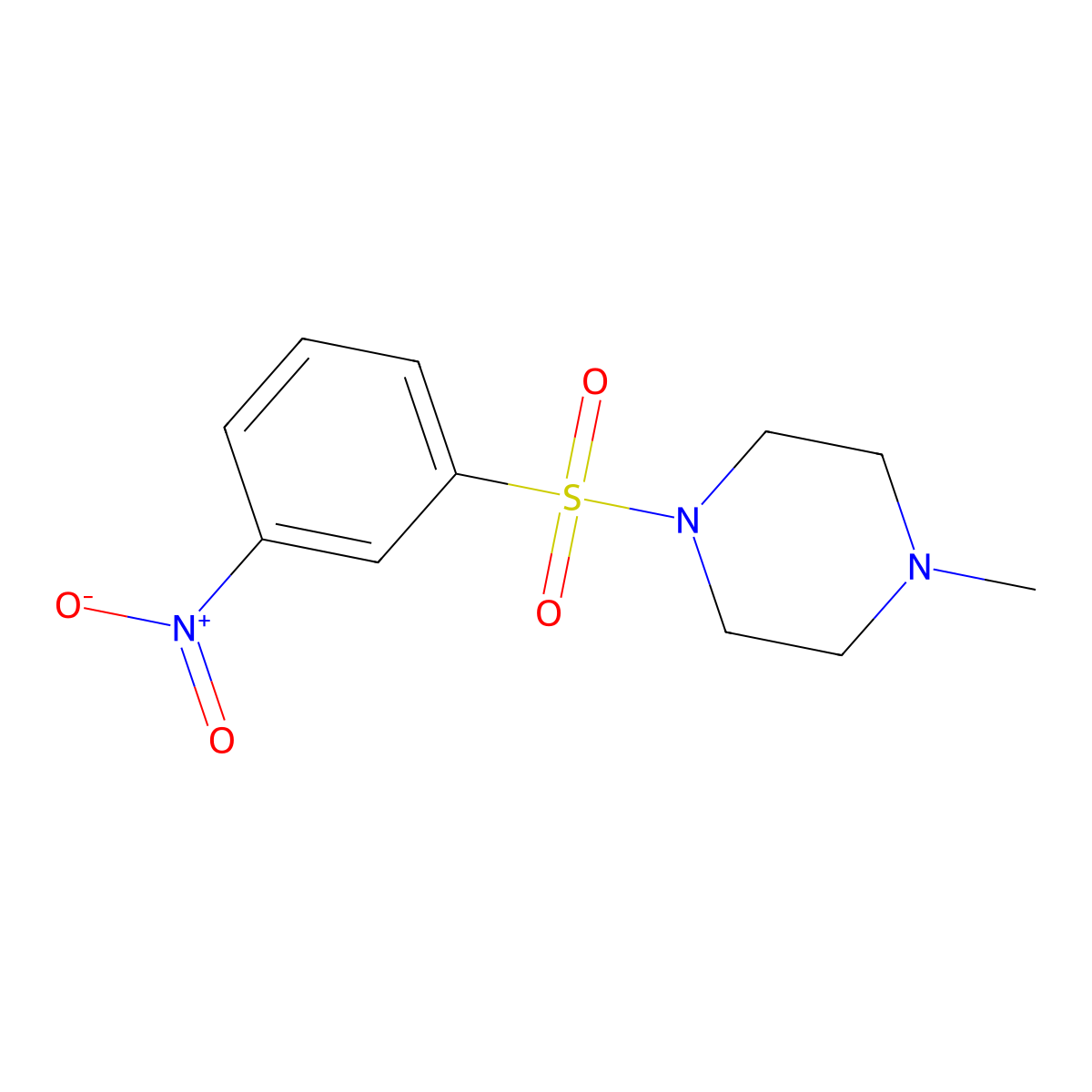 1-Methyl-4-[(3-nitrophenyl)sulfonyl]piperazine molecular structure, CAS 453562-01-1