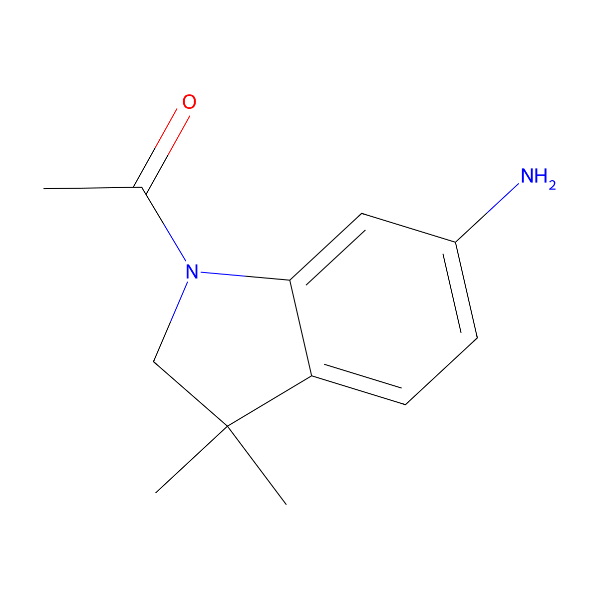 1-(6-Amino-3,3-dimethylindolin-1-yl)ethanone molecular structure, CAS 453562-71-5