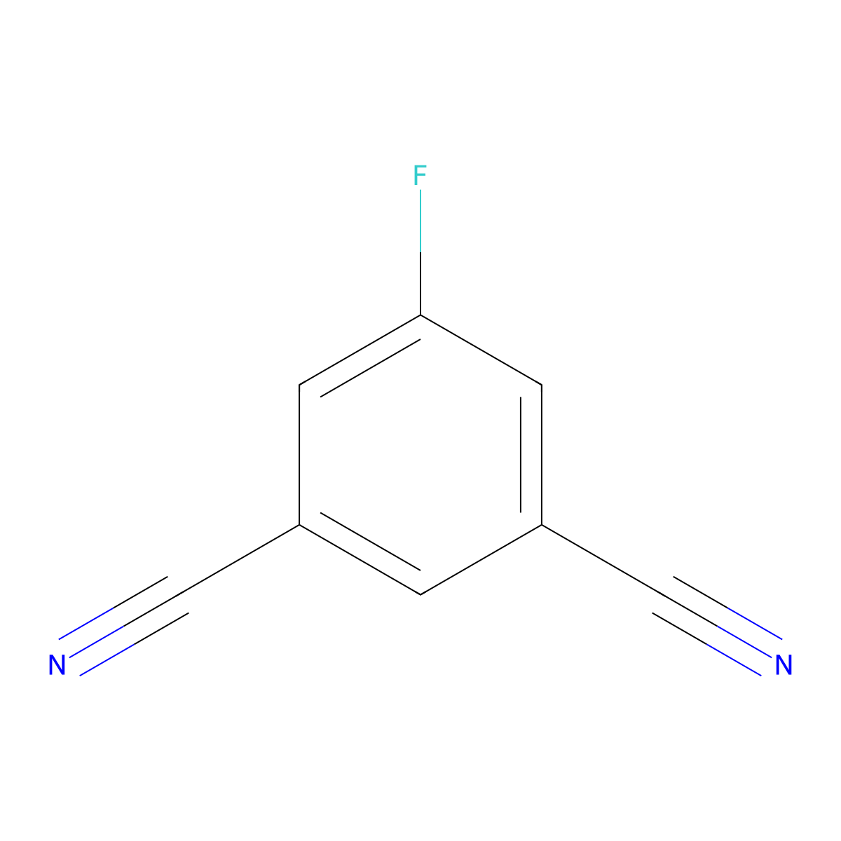 5-Fluoroisophthalonitrile molecular structure, CAS 453565-55-4