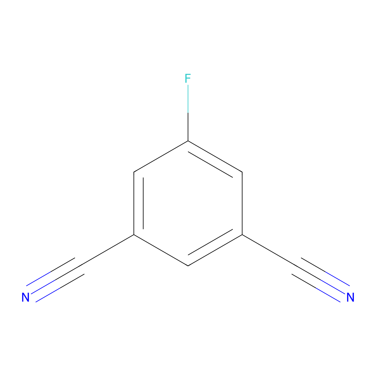 5-Fluoroisophthalonitrile molecular structure, CAS 453565-55-4