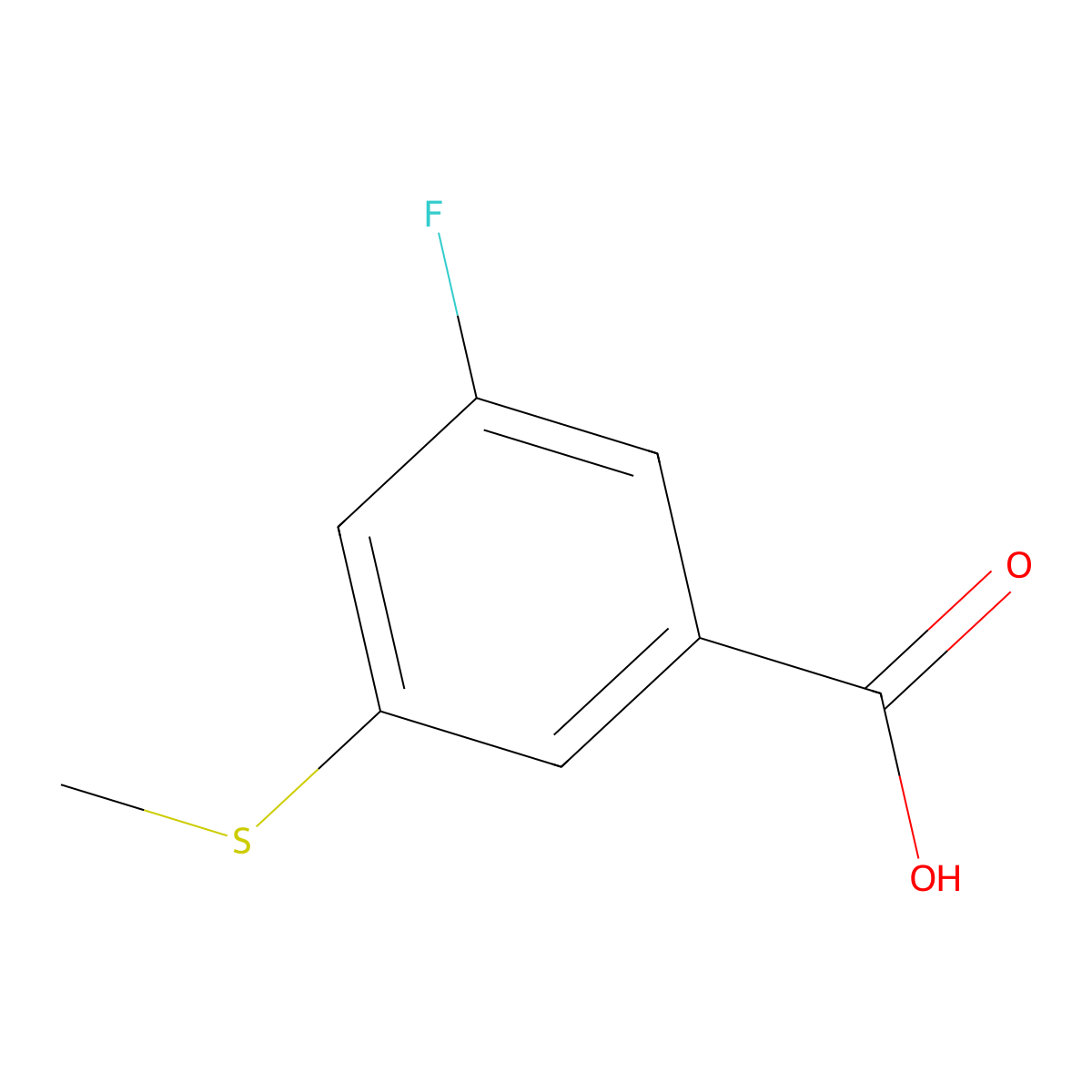 3-Fluoro-5-(methylthio)benzoic acid molecular structure, CAS 453565-64-5
