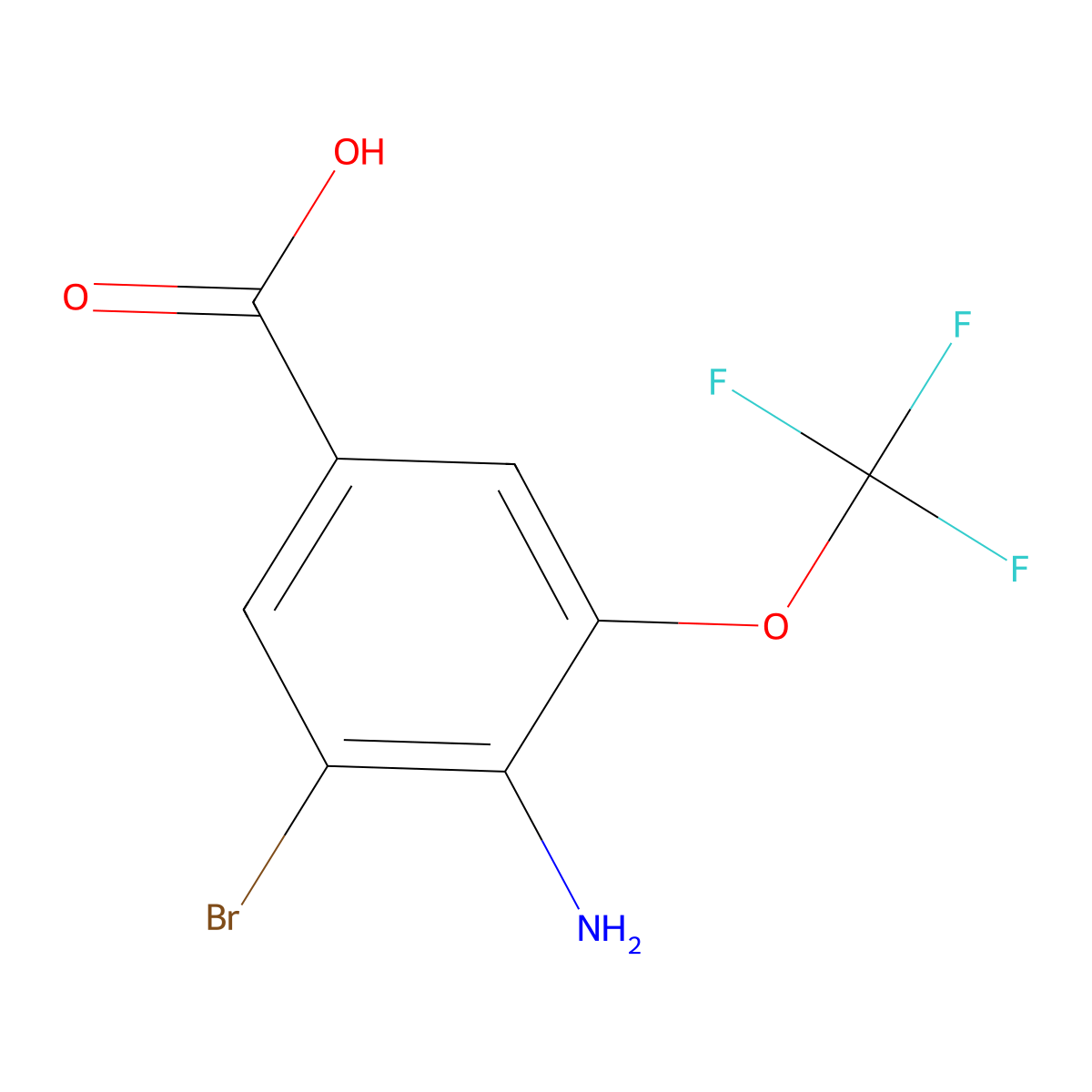 4-Amino-3-bromo-5-(trifluoromethoxy)benzoic acid molecular structure, CAS 453565-89-4